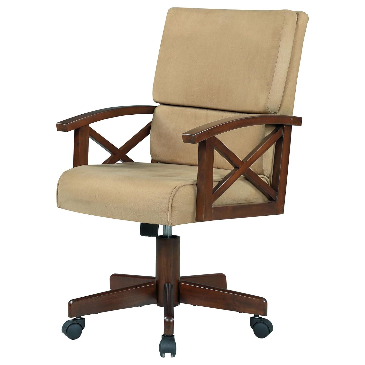 DPlus Upholstered Game Chair Tobacco and Tan