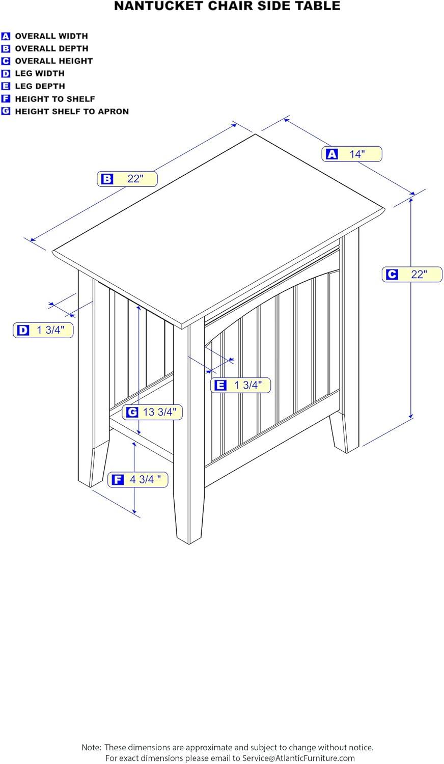 Nantucket Chair Side Table in Multiple Colors