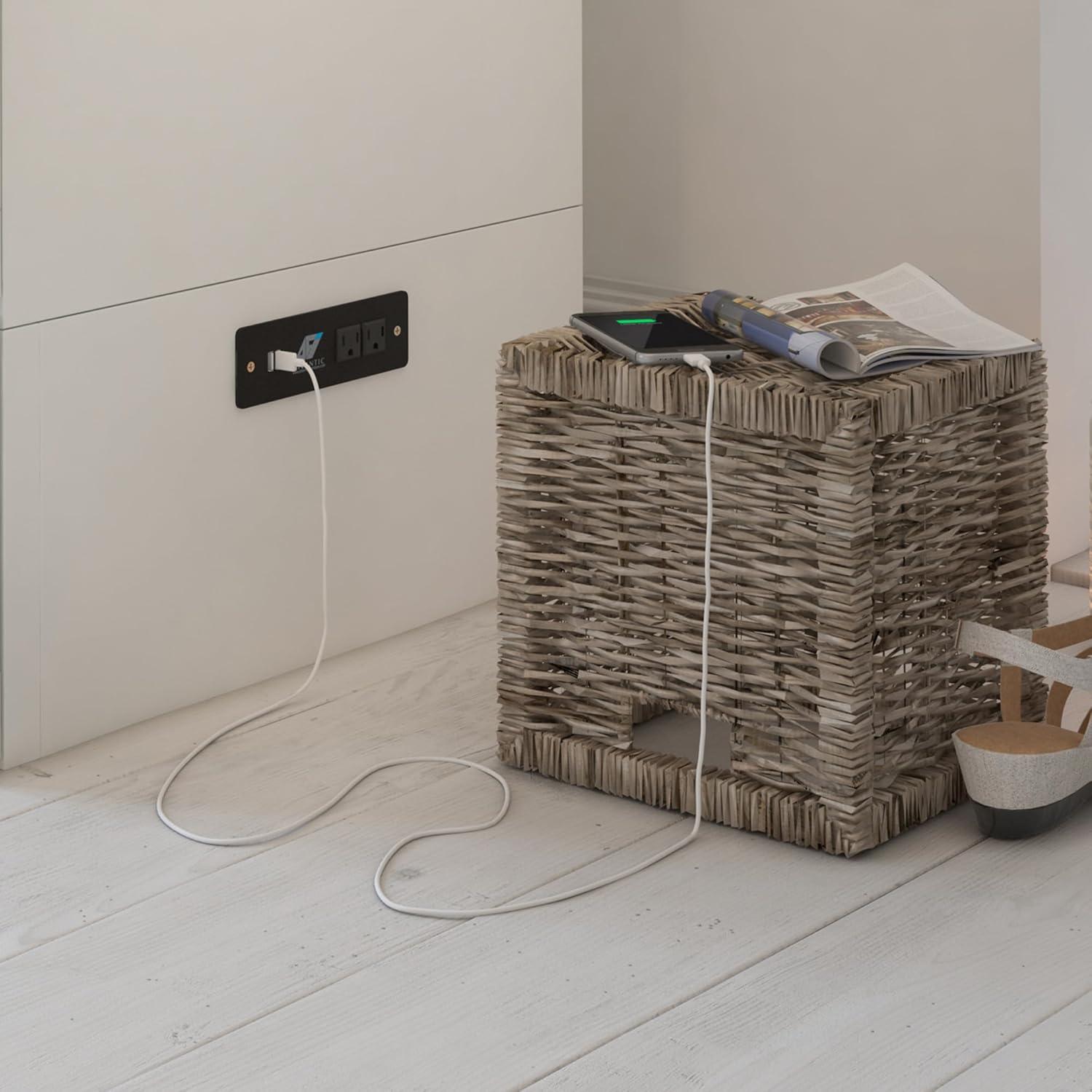 Hamilton Murphy Bed Chest Queen White with Charging Station