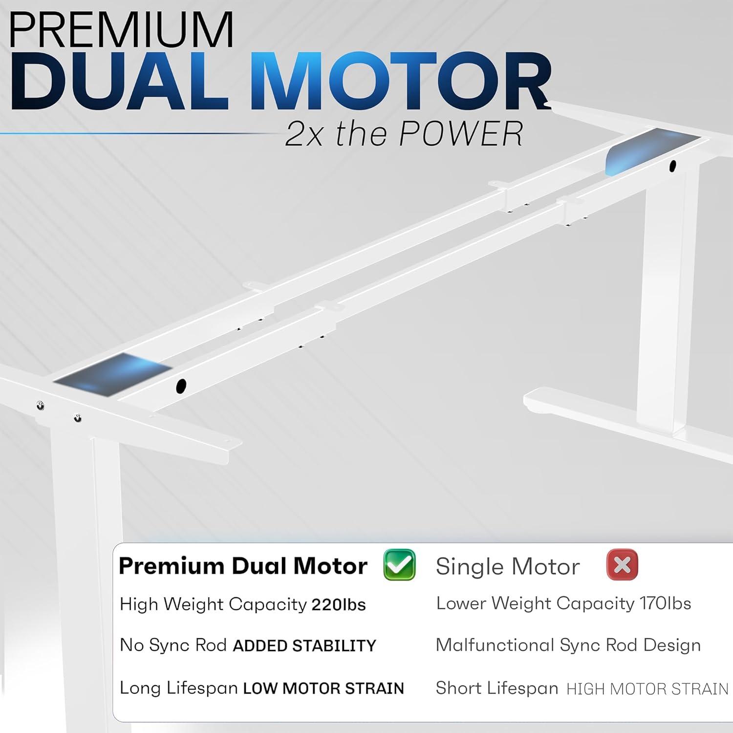 VIVO Electric Dual Motor Standing Desk Frame, E-200 Series