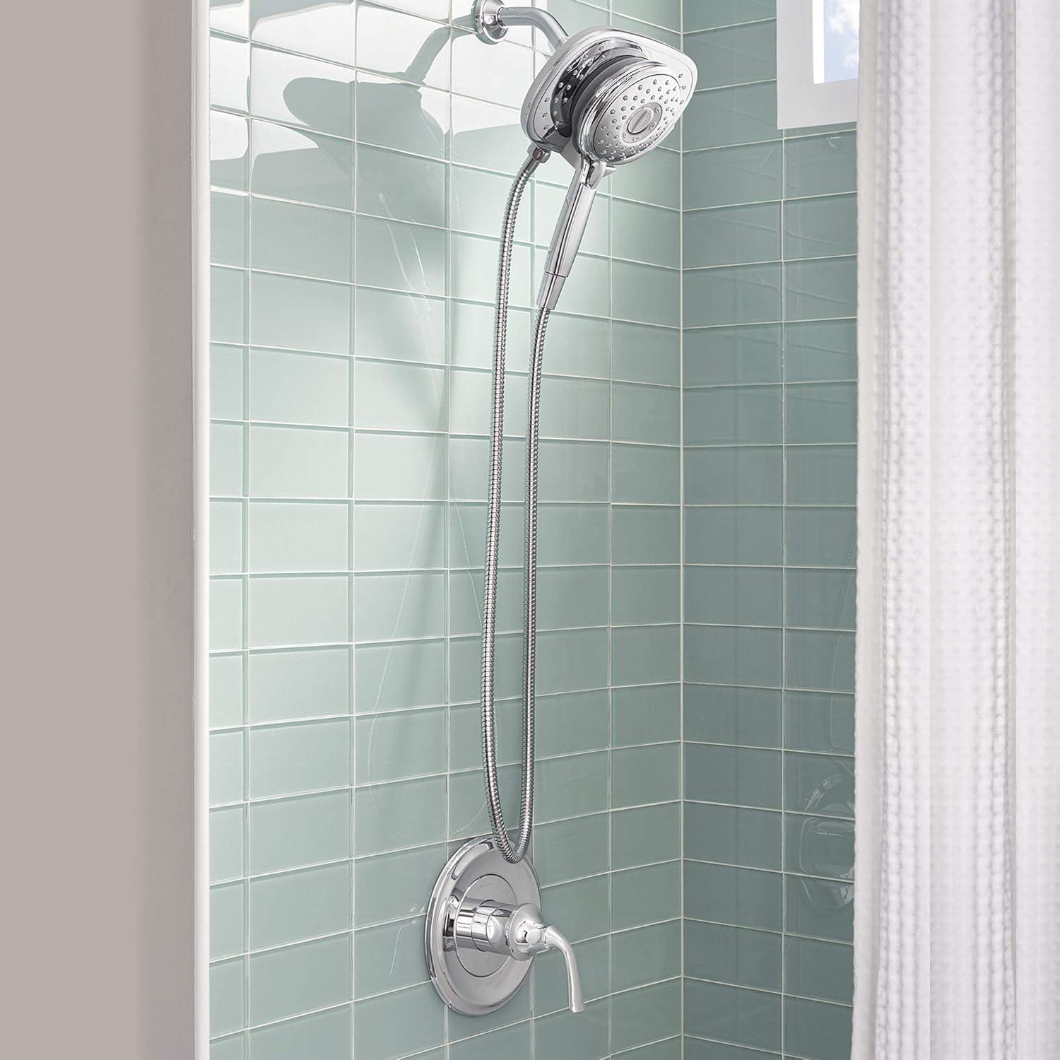 Polished Chrome Brass Wall-Mounted Shower Arm with Escutcheon