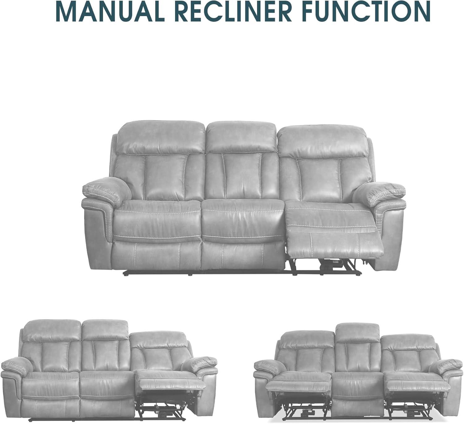 Marcel Manual Reclining Sofa in Dark Brown Leather