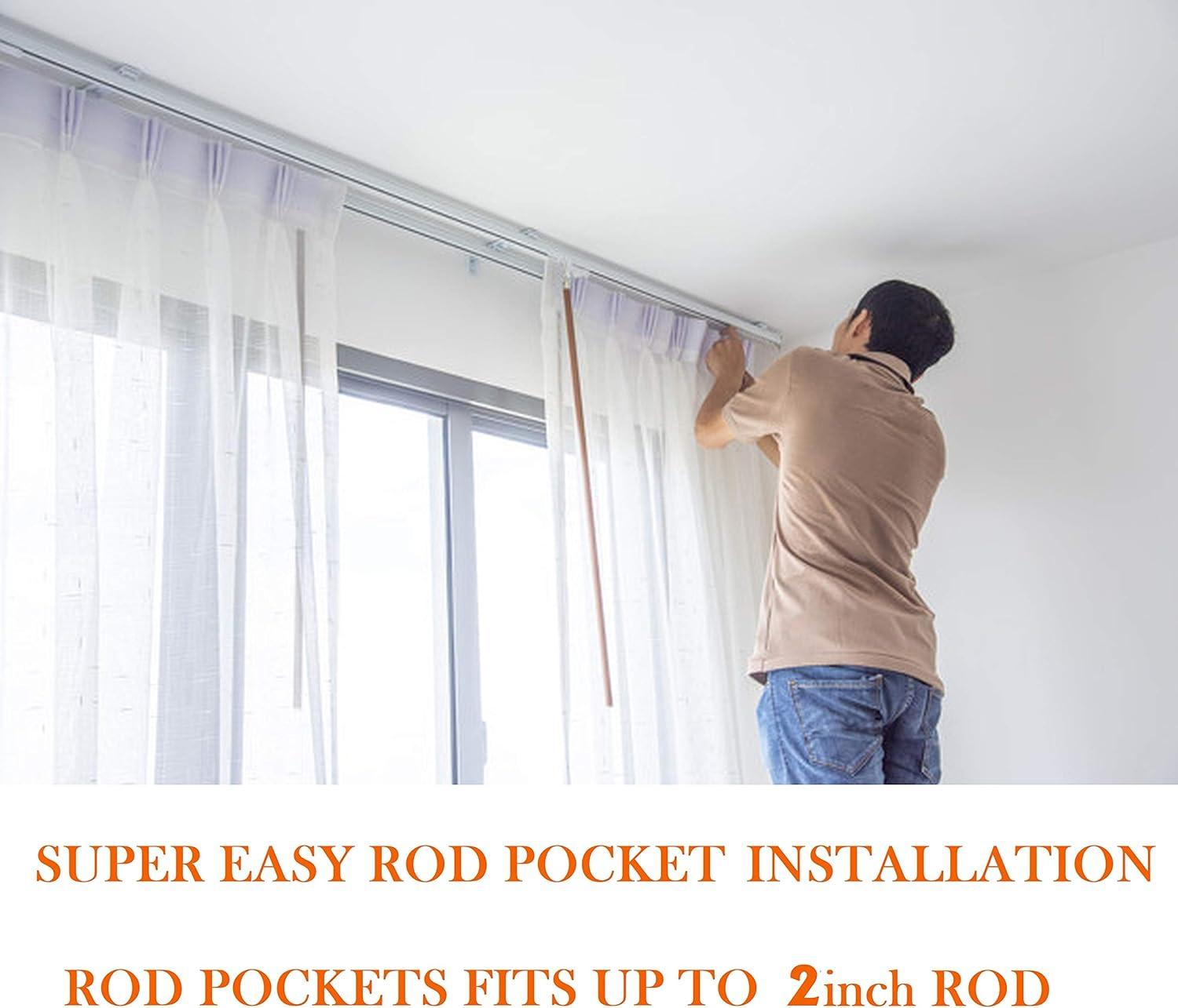 Curtain Panel Set with Attached Waterfall Valance, Jacquard Fabric, (SET of 2), 54 x 84 Inches, Sage Green