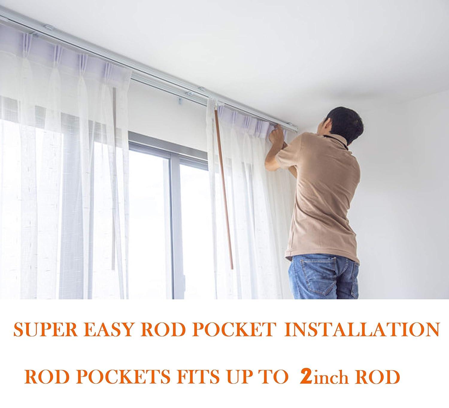 Curtain Panel Set with Attached Waterfall Valance, Jacquard Fabric, (SET of 2), 54 x 84 Inches, Sage Green