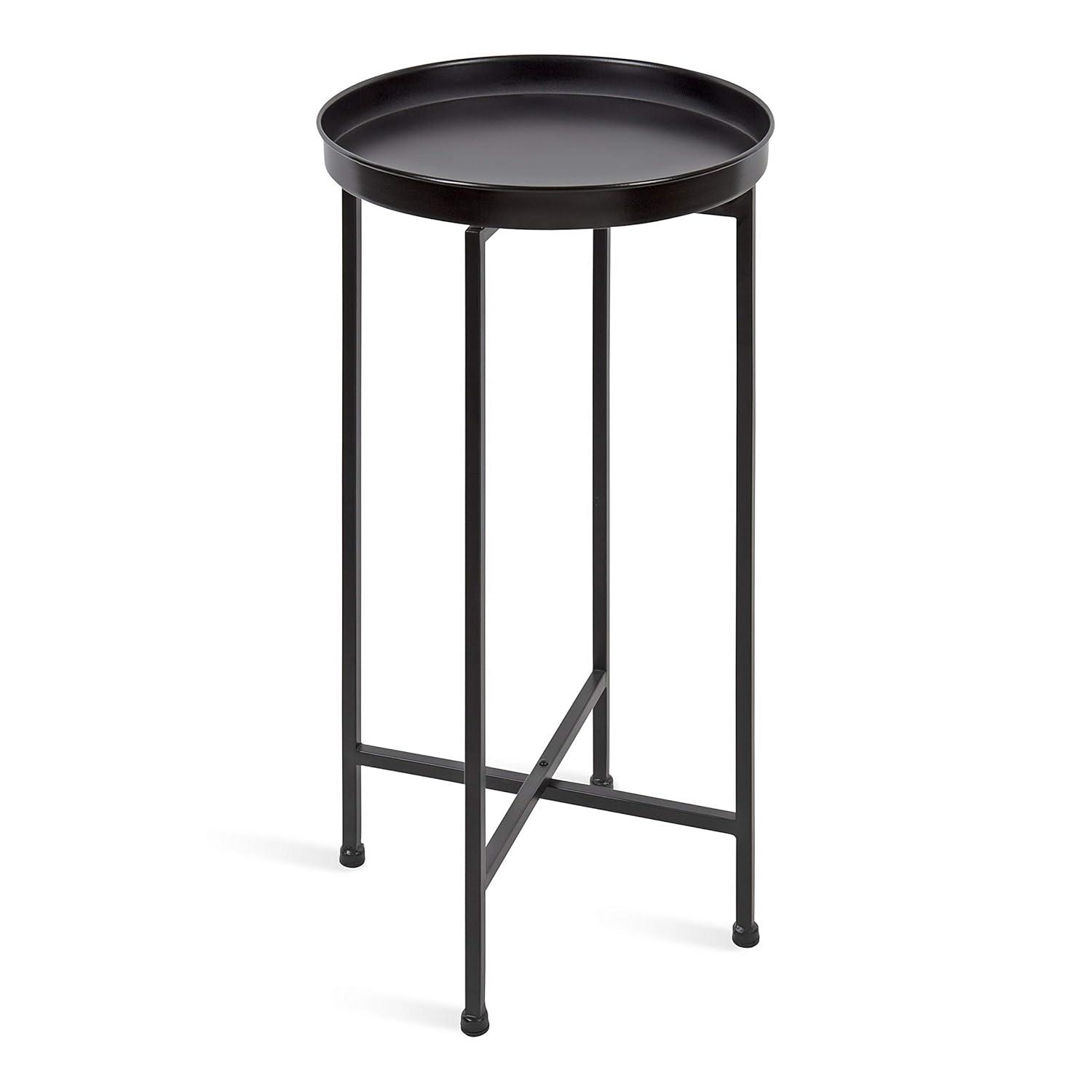 Kate and Laurel Celia Round Metal Tea Table, 14x14x25.75, Gold