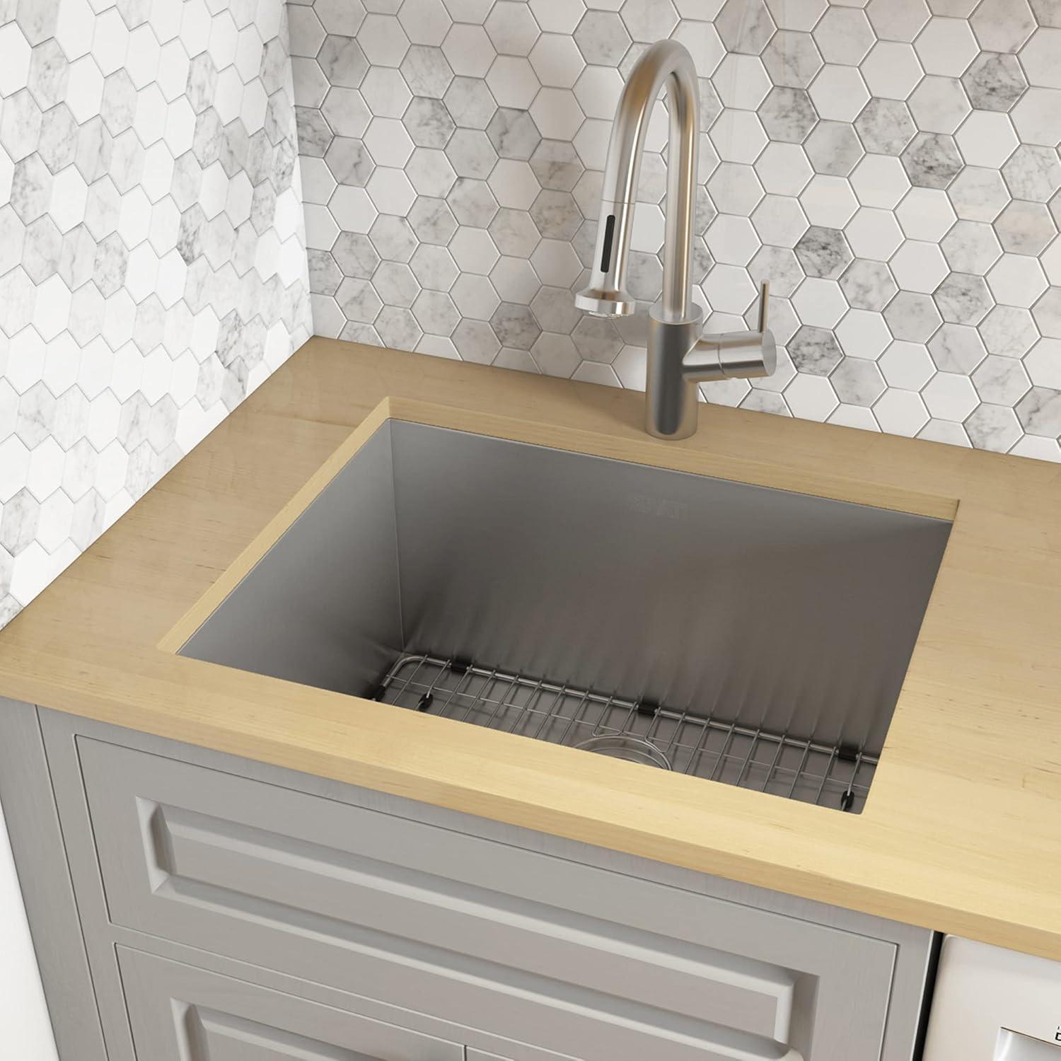 Ruvati 21" x 18" x 12" Deep Laundry Utility Sink Undermount 16 Gauge Stainless Steel