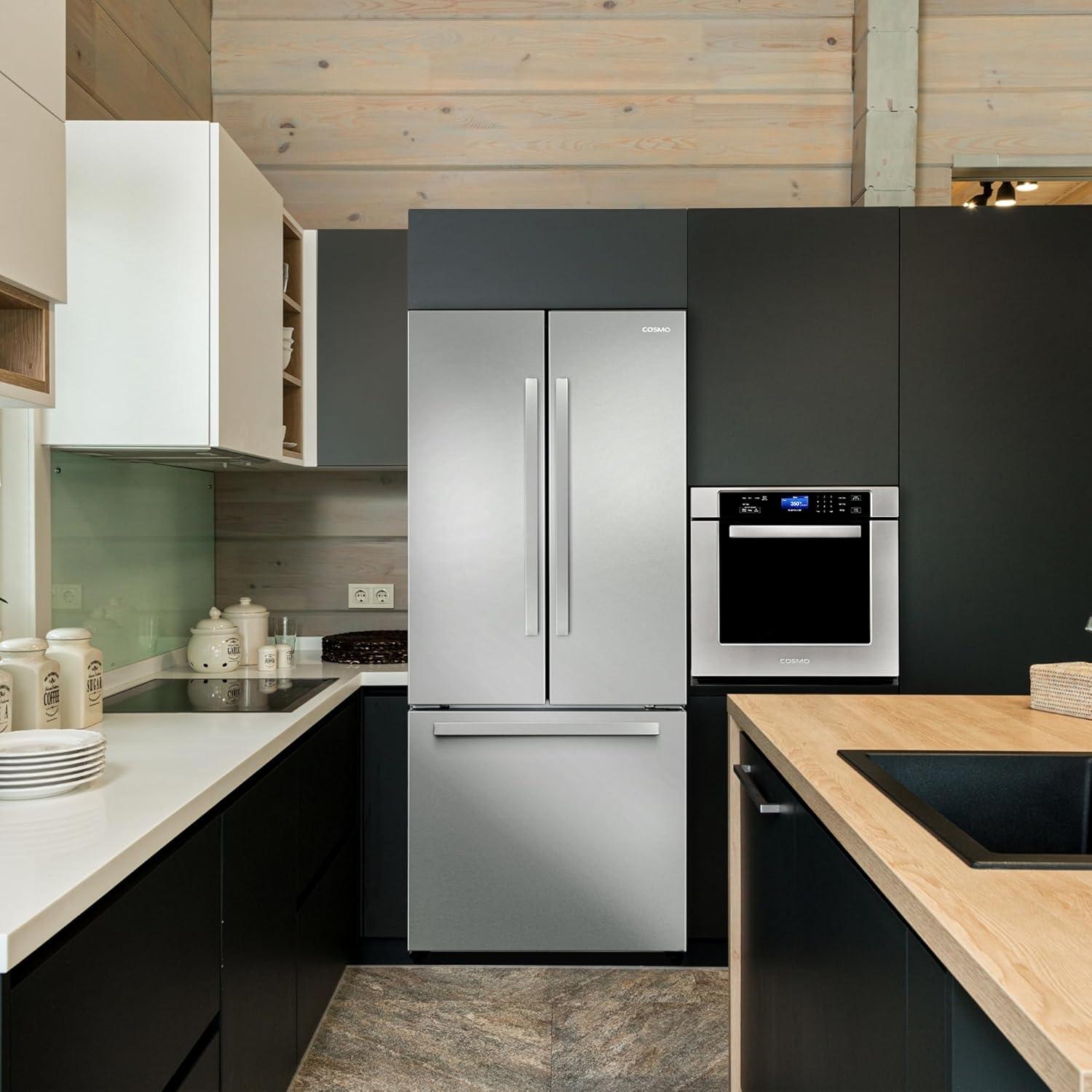 30 in. 17.5 cu. ft. Counter Depth 3-Door French Door Refrigerator with Freezer Drawer in Fingerprint Resistant Stainless Steel