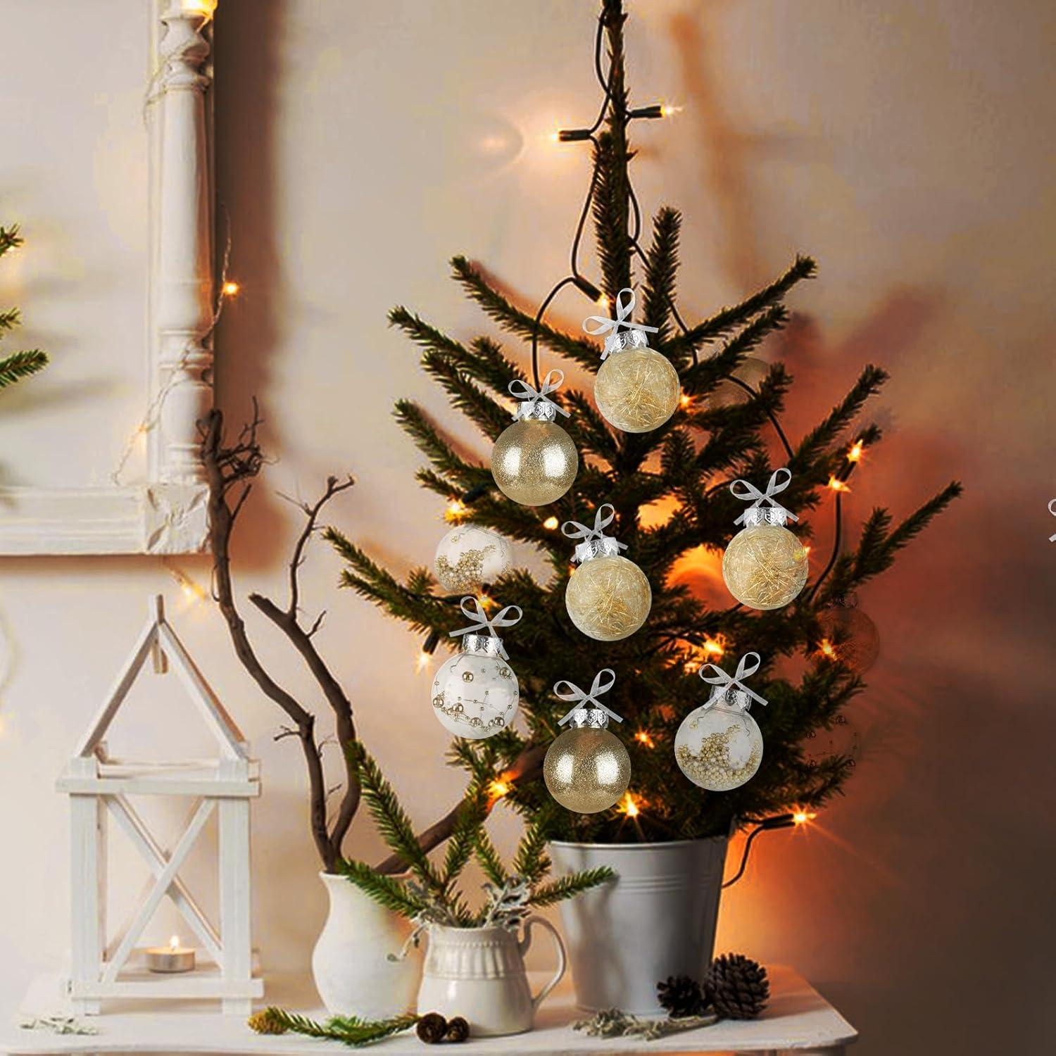 60MM/2.36" Christmas Ball Ornaments, 30PCS Shatterproof Decorative Hanging Ball Ornament with Stuffed Delicate Decorations, Xmas Tree Balls for Halloween Holiday Party Thankgivings (Silver)