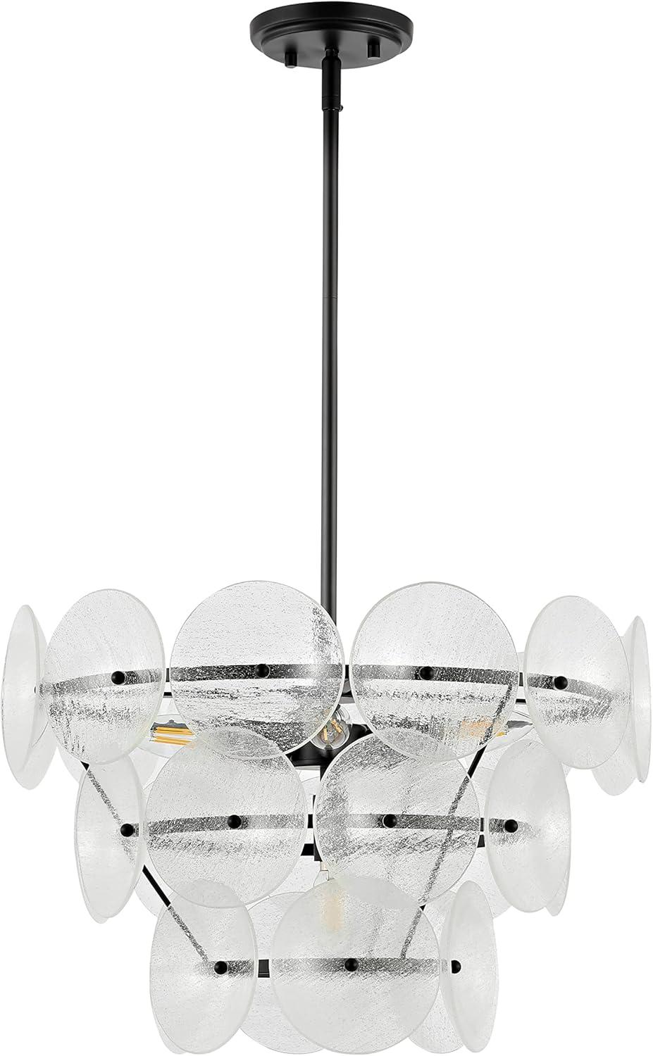 Landreth Chandelier - Black/Clear - Safavieh.