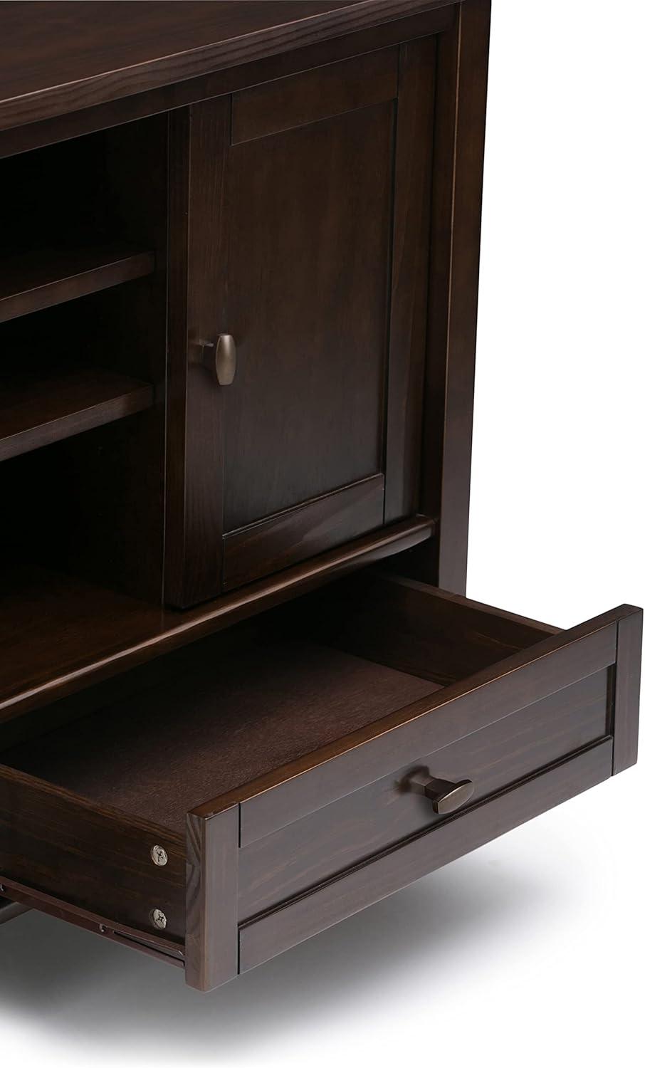 Simpli Home Warm Shaker Wood 47" Transitional TV Media Stand in Tobacco Brown For TVs up to 50"