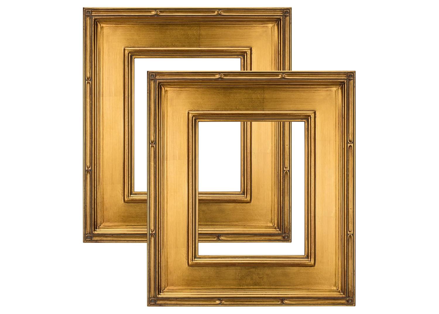 Creative Mark Museum Collection Gold Plein Aire Frames - 9x12" Museum Quality Plein Aire Frames for Photos, Artwork, Paintings, & More! - 2 Pack