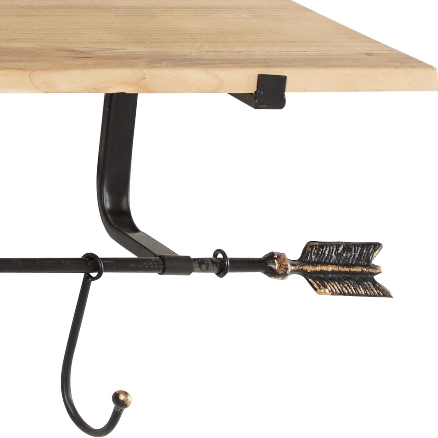 DecMode 24",19",14"L Metal Industrial Wall Shelf, Black, 3 - Pieces