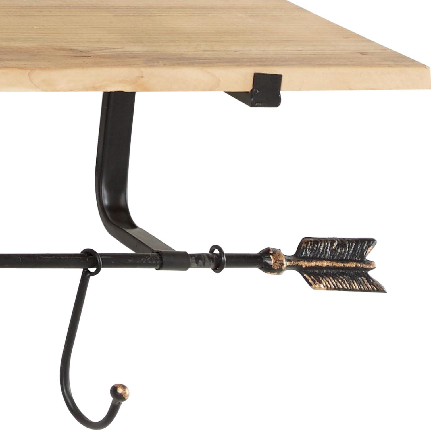 DecMode 24",19",14"L Metal Industrial Wall Shelf, Black, 3 - Pieces