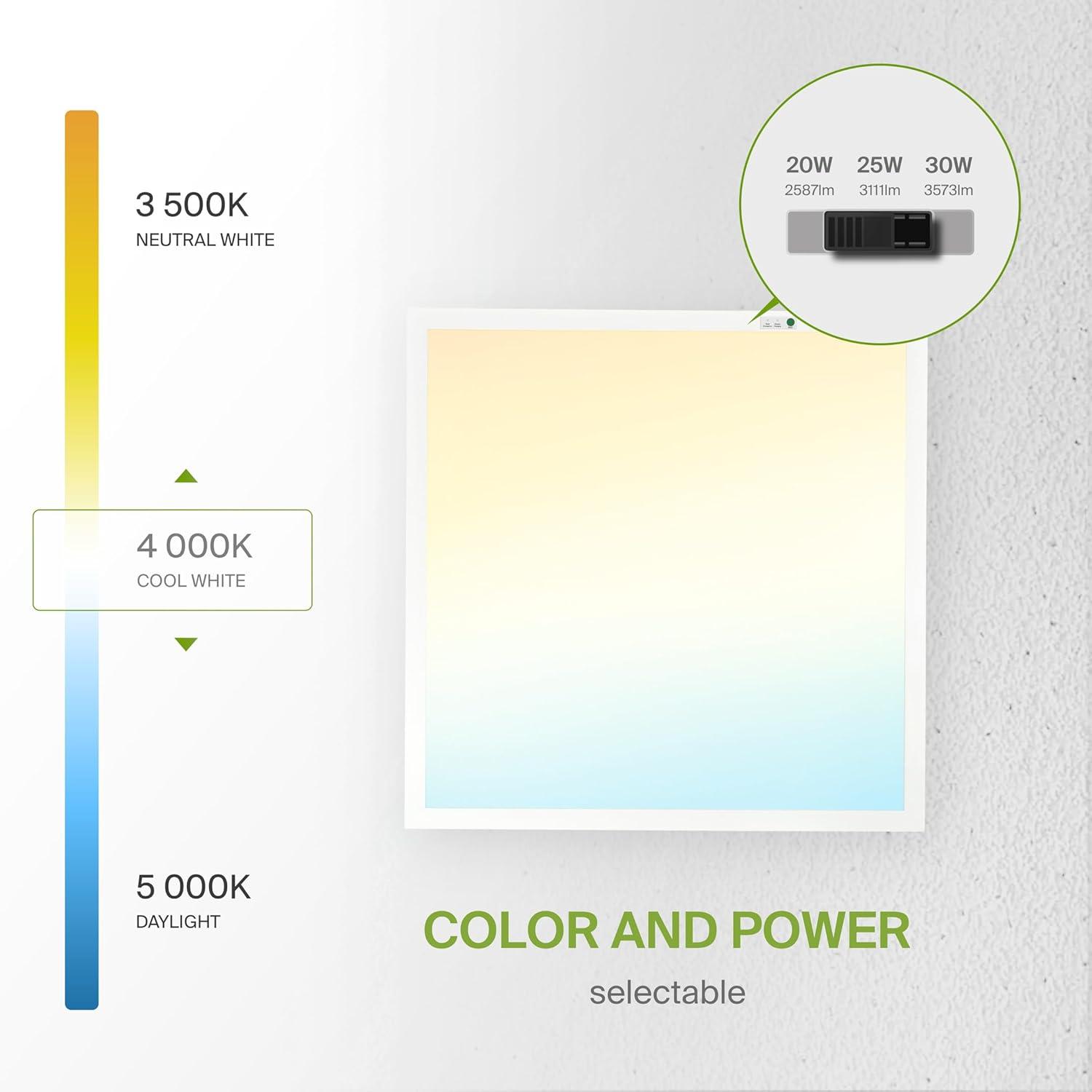 Aluminum 2x2 LED Flat Panel Light with Battery Backup