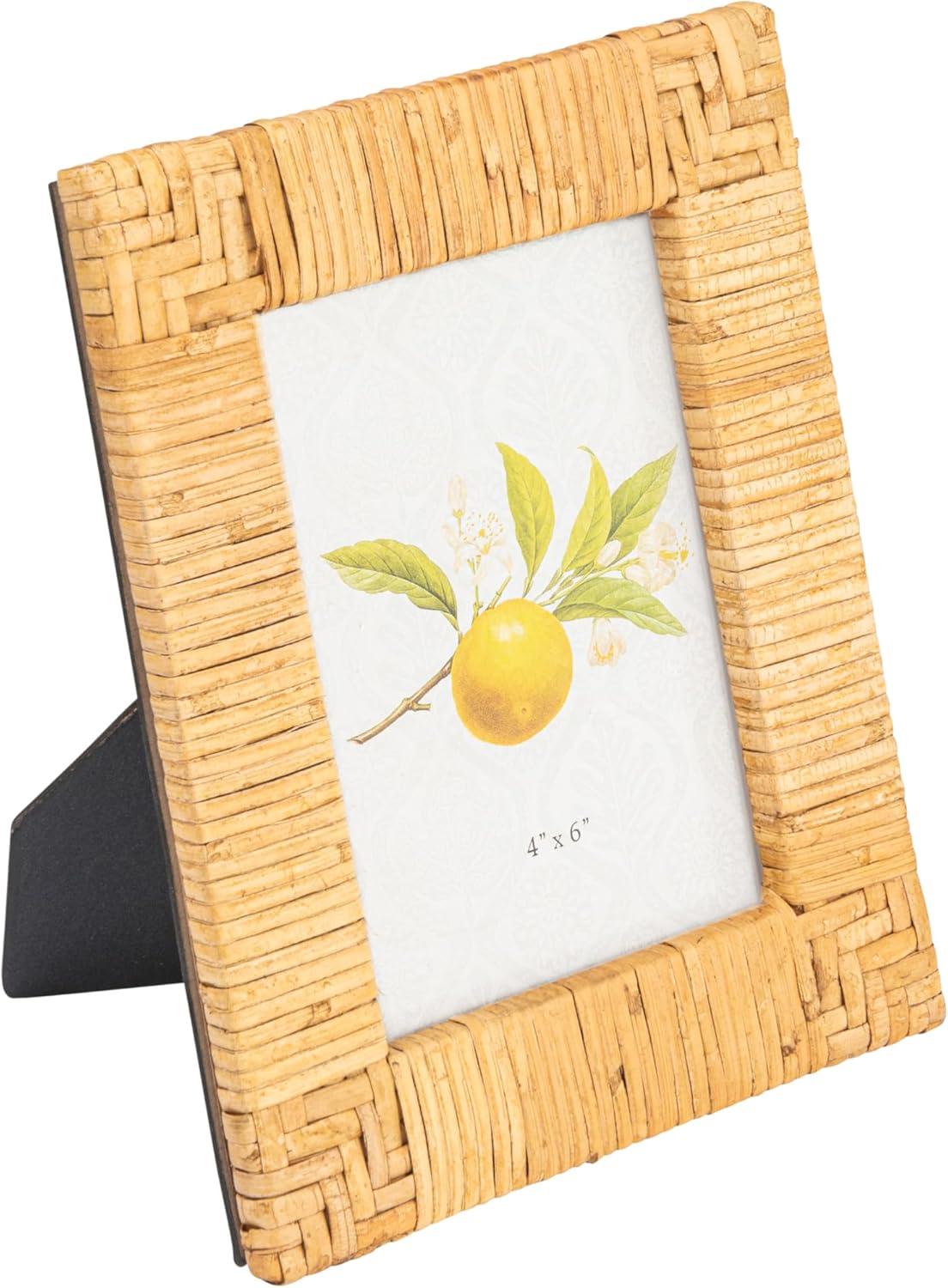 Creative Co-Op Handwoven Rattan Photo Frame (Holds 4" x 6" Photo)