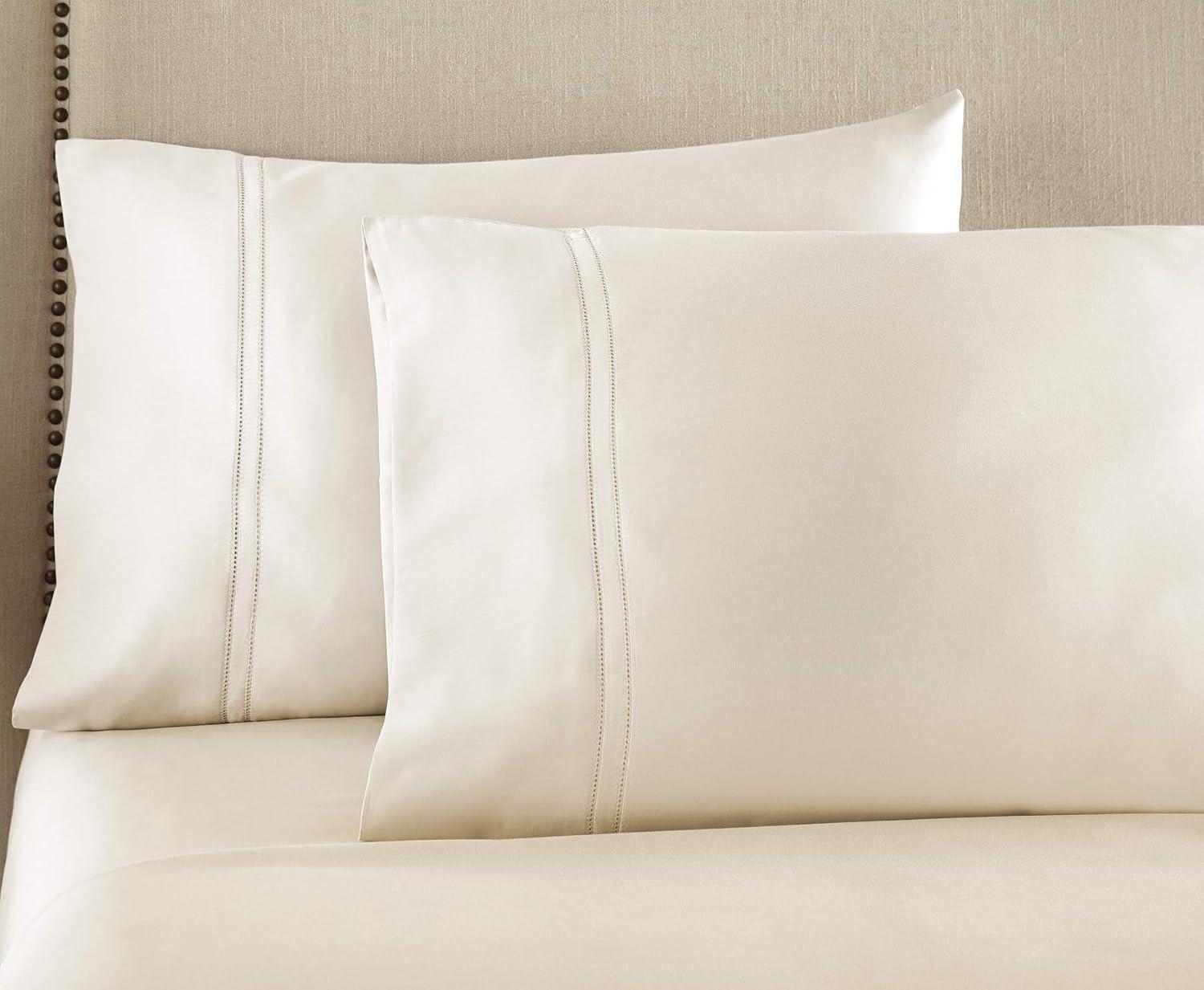 Ivory Egyptian Cotton Standard Pillowcase Set with Envelope Closure