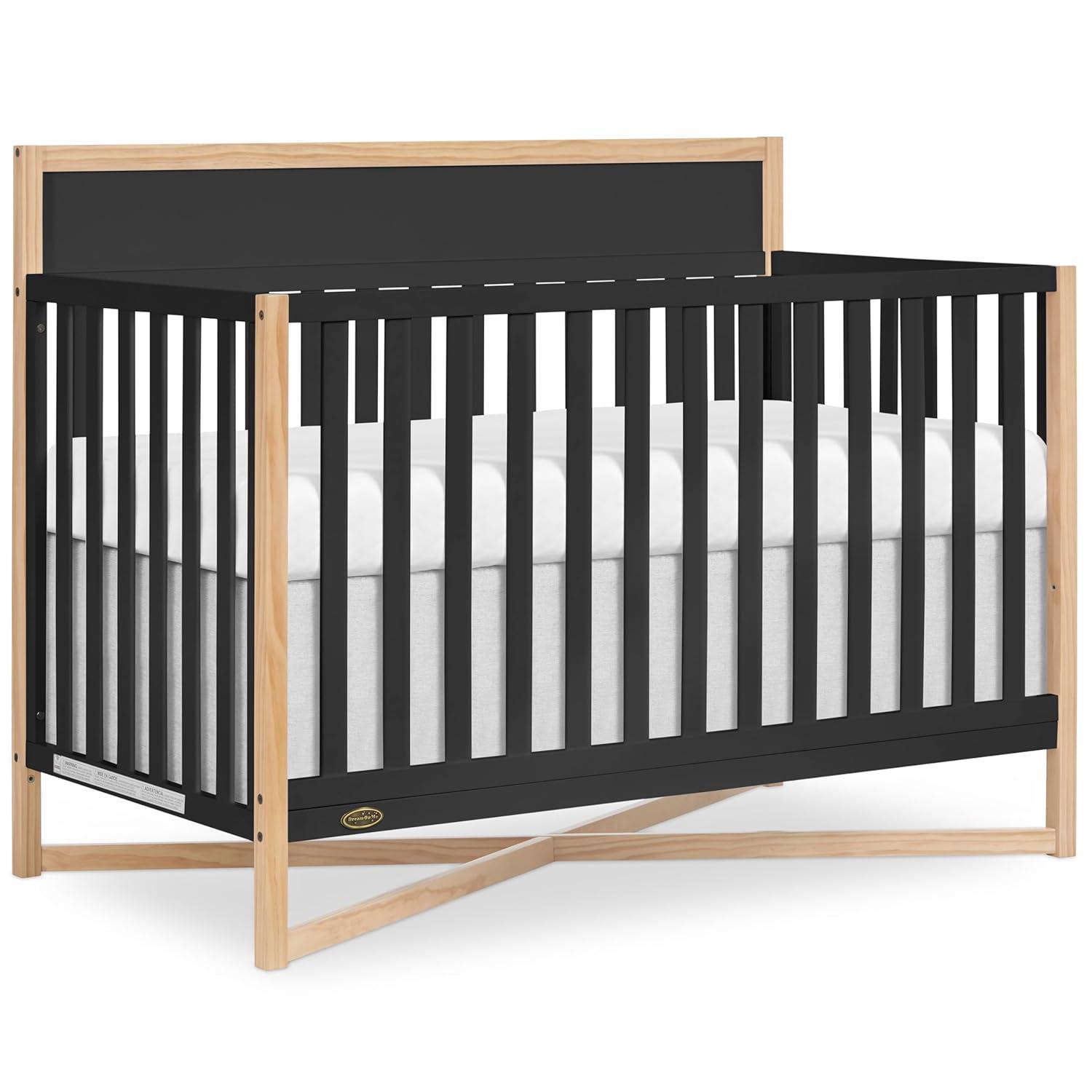 Dream On Me Owen 5-in-1 Convertible Crib, Vintage White Oak