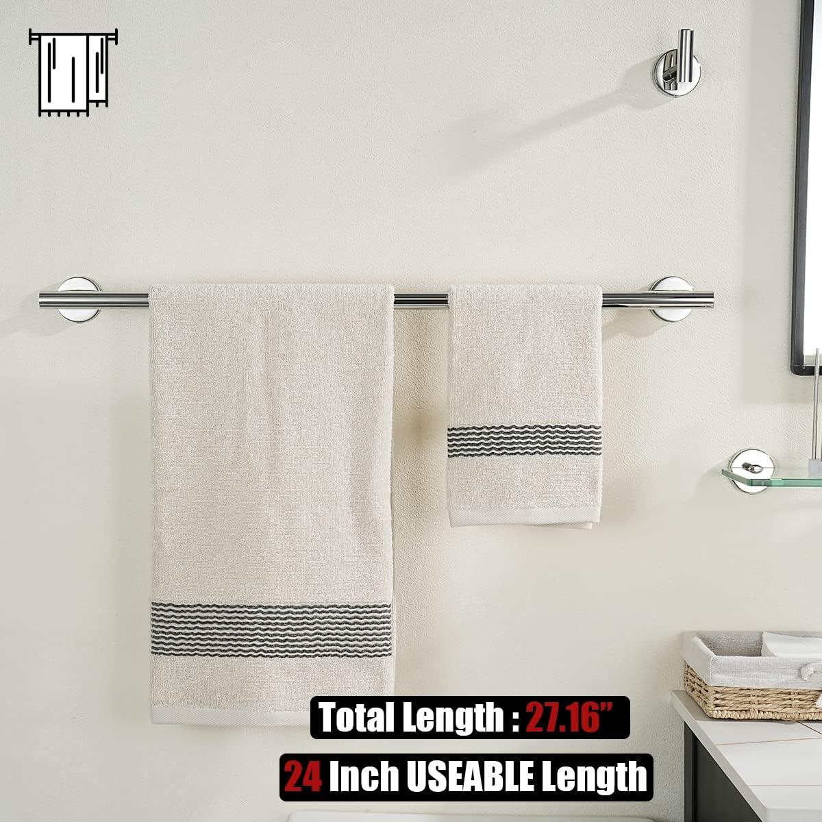 5-Piece Brushed Chrome Stainless Steel Bathroom Hardware Set