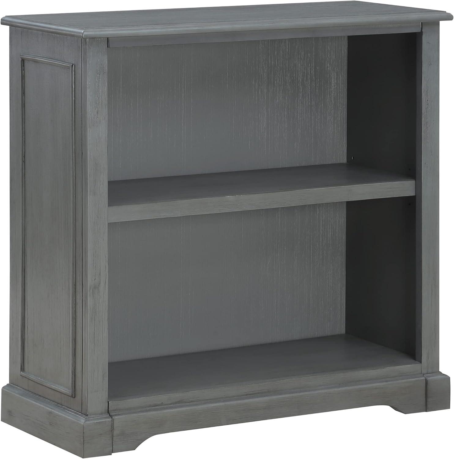 Country Meadows 2-Shelf Engineered Wood Bookcase in Plantation Gray