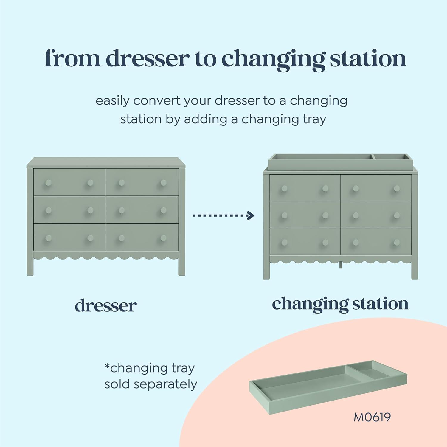 daVinci Sammy Scallop 6-Drawer Dresser