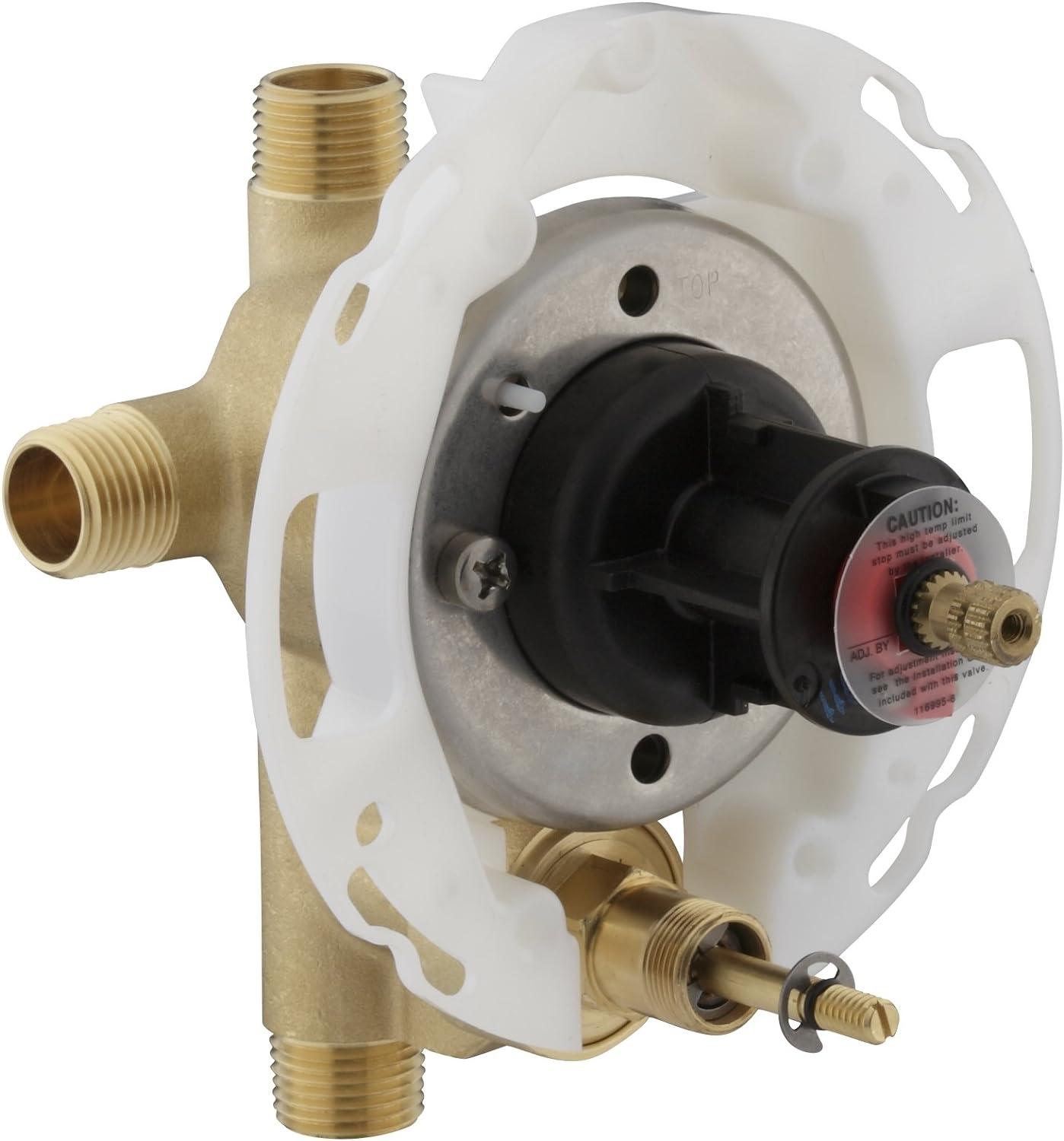 Rite-Temp® 1/2" Pressure-Balancing Valve with Push-Button Diverter for Showerhead and Handshower