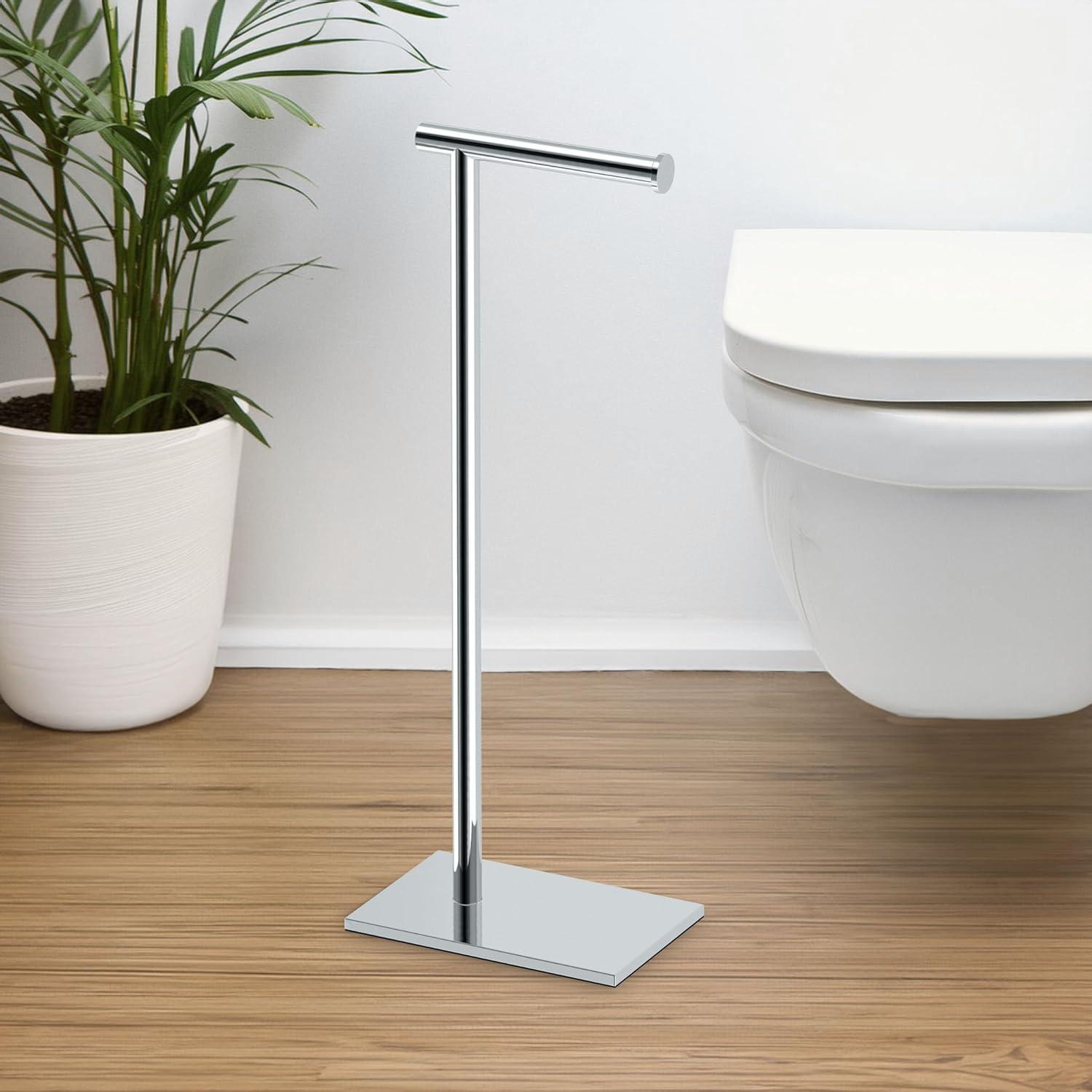 Latitude II Free Standing 22.25"H Toilet Paper Holder with Weighted Base | Toilet Paper Roll Holder Stand