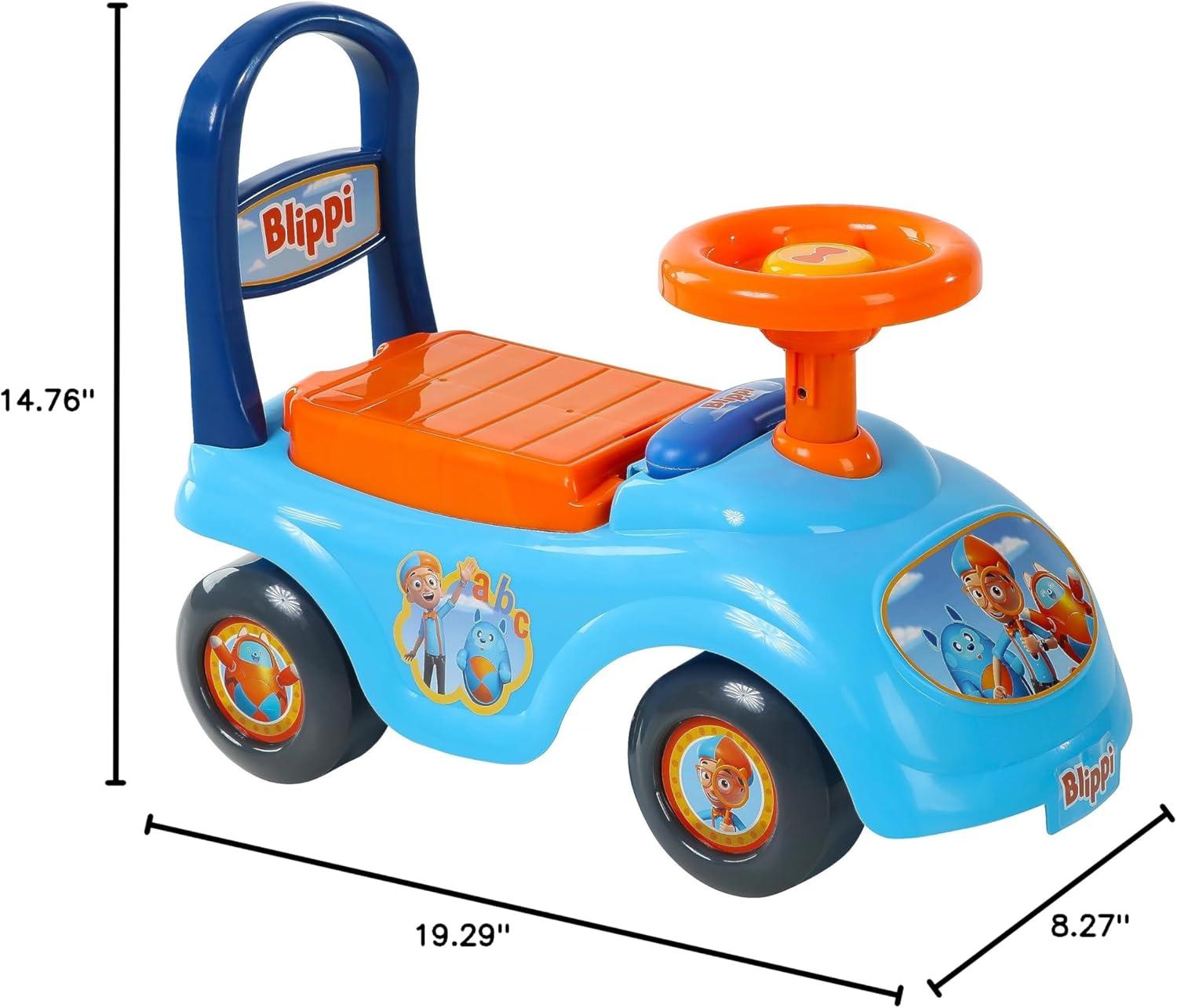 Blippi Light Blue and Orange Push & Pedal Ride-On Toy