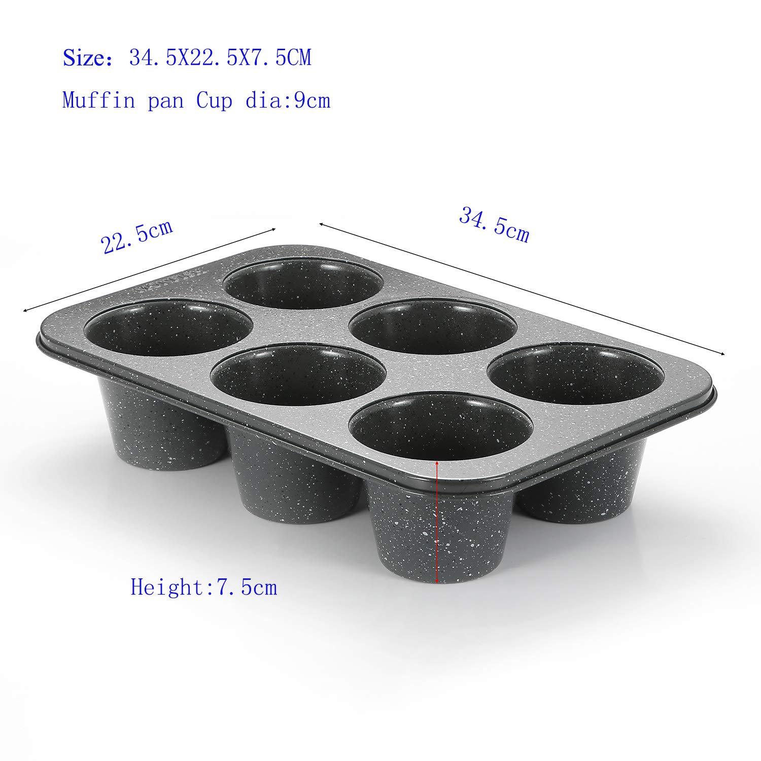 Gray Granite Non-Stick Jumbo 6-Cup Muffin Pan