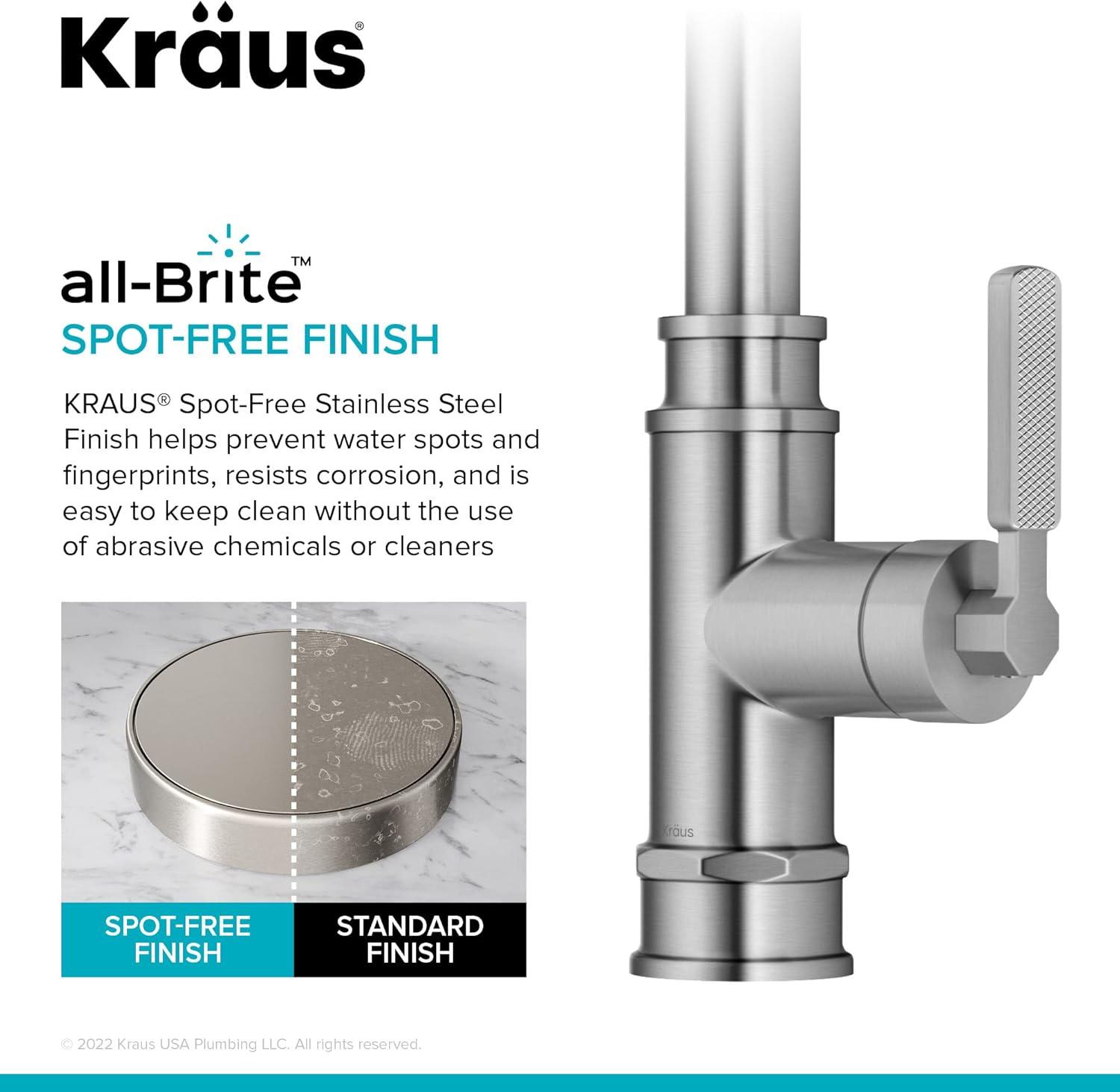 Allyn Transitional Industrial Pull-Down Single Handle Kitchen Faucet