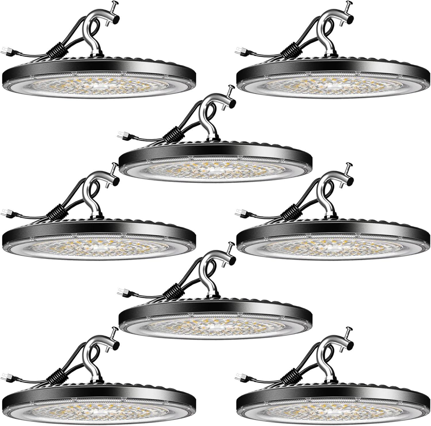 Lightdot 100W LED High Bay Light for Shop/Barn 5000K 14000LM (Eqv. to 400W HPS/MH) High Bay LED Lights with Plug for Commercial Warehouse Lighting-ETL Listed 5Pack