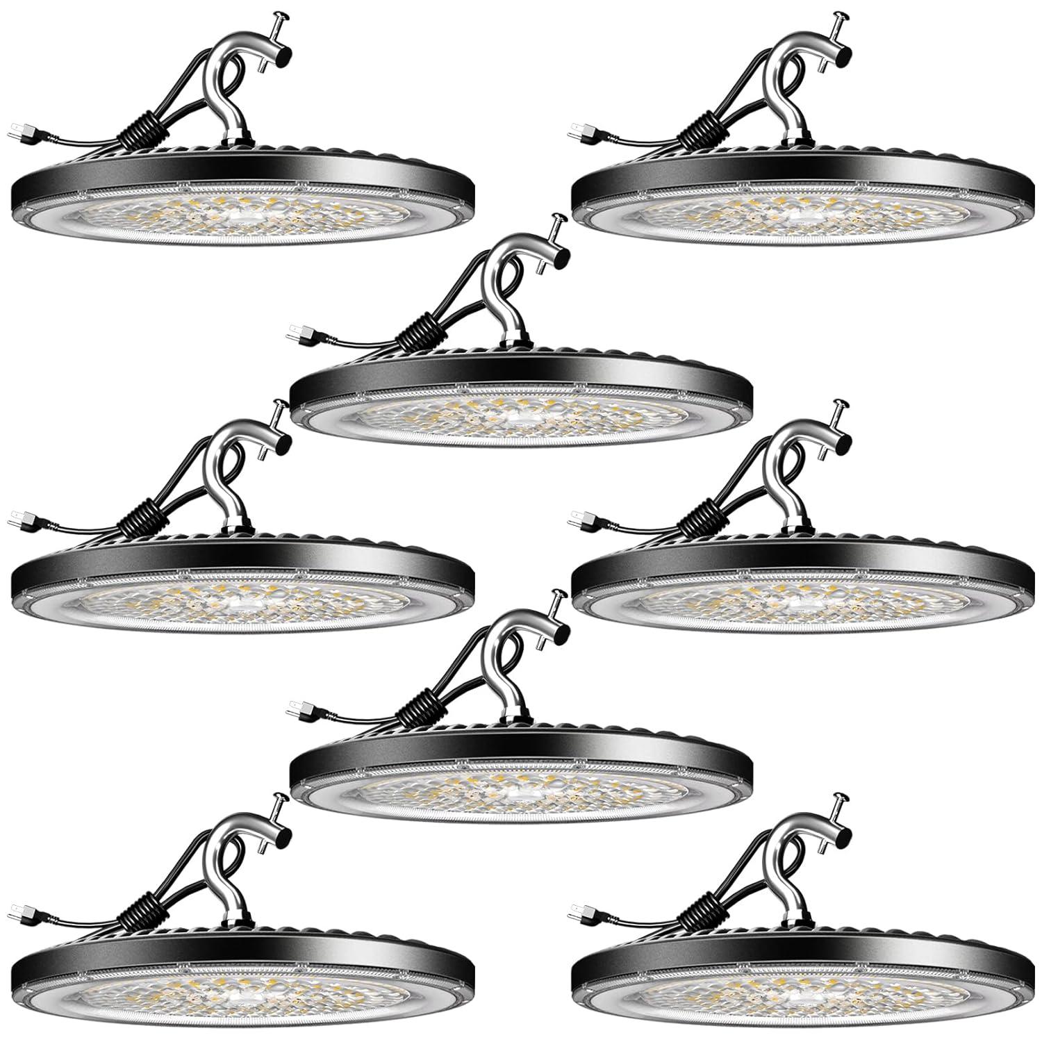 Lightdot 100W LED High Bay Light for Shop/Barn 5000K 14000LM (Eqv. to 400W HPS/MH) High Bay LED Lights with Plug for Commercial Warehouse Lighting-ETL Listed 5Pack