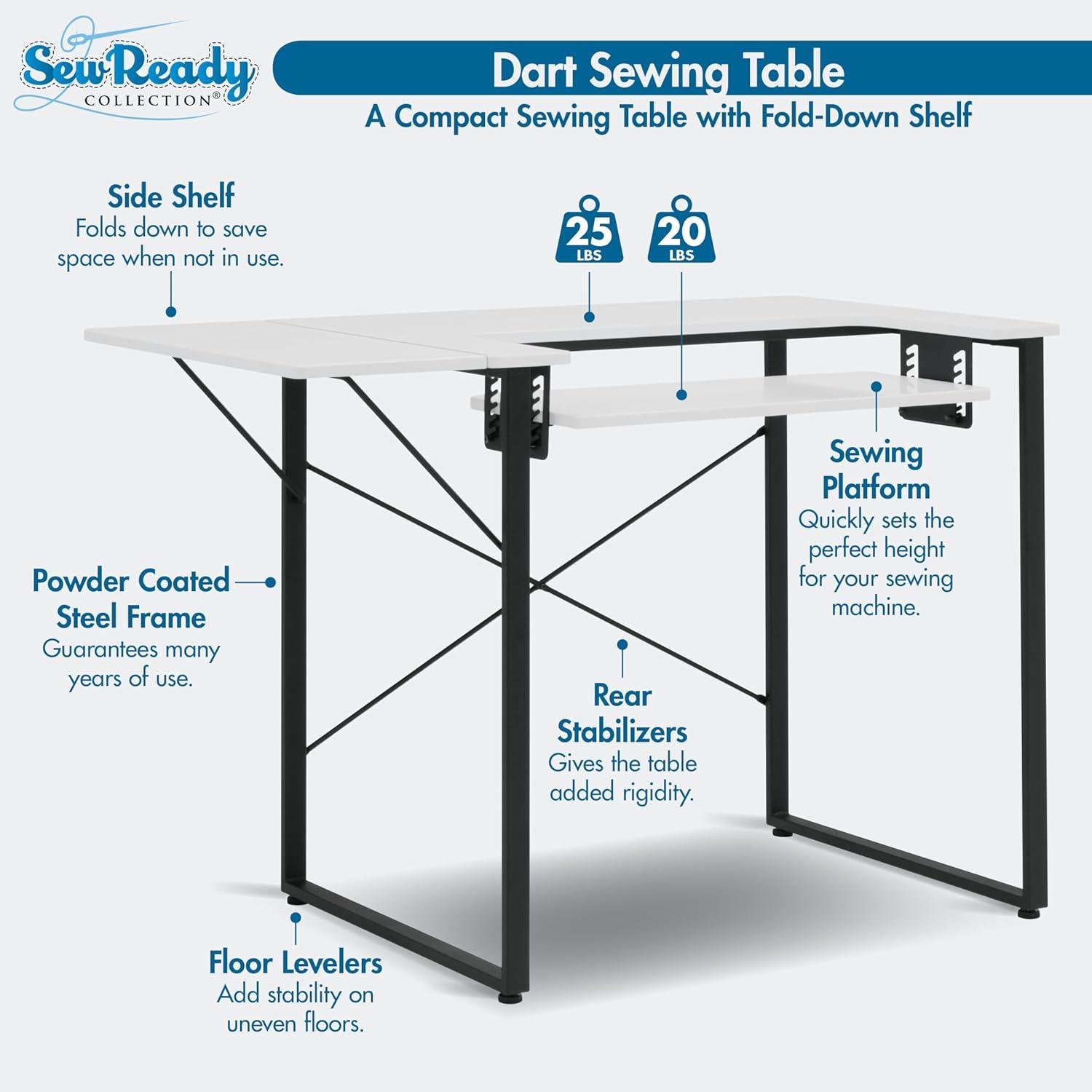 Sew Ready 41'' x 23'' Sewing Table with Sewing Machine Platform