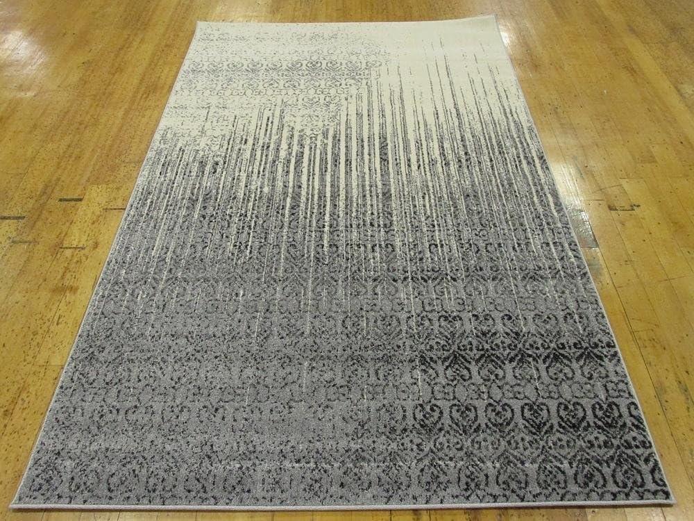 Unique Loom Del Mar Collection Area Rug - Jennifer (5' 1" x 8' Rectangle Gray/Black)