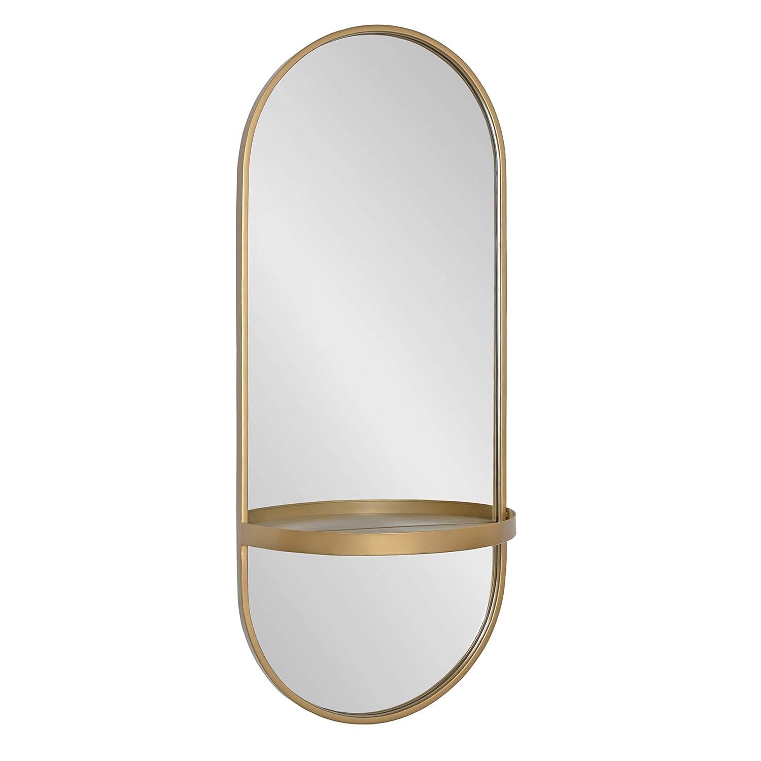 Lumi Metal Flat Mirror with Shelves