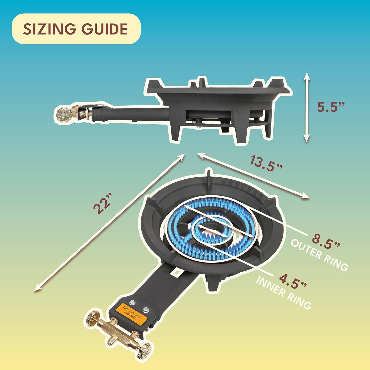 Gray Cast Iron Single Burner Outdoor Propane Stove