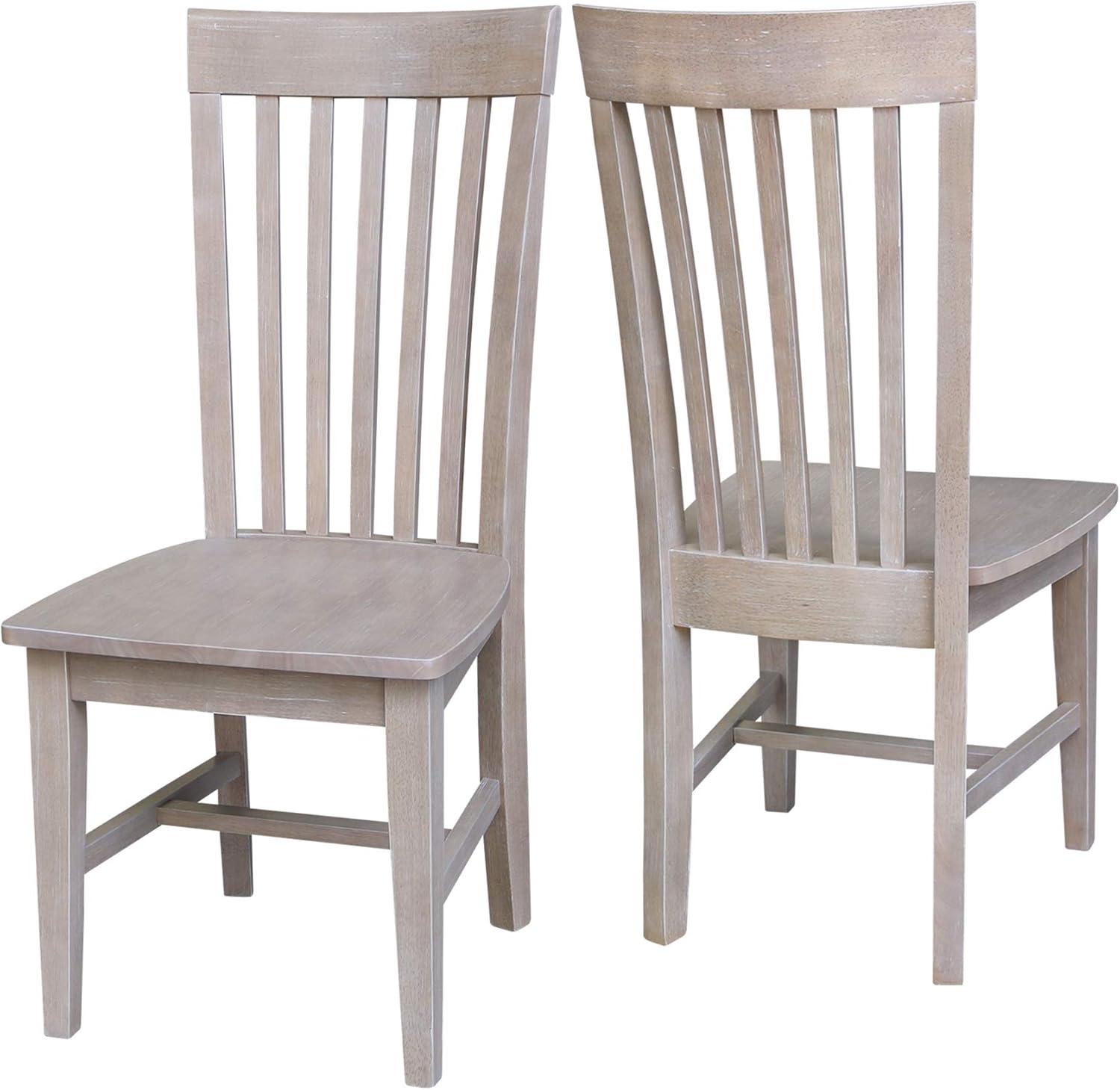 Eco-Friendly Solid Parawood High Slat Side Chair in Washed Gray Taupe