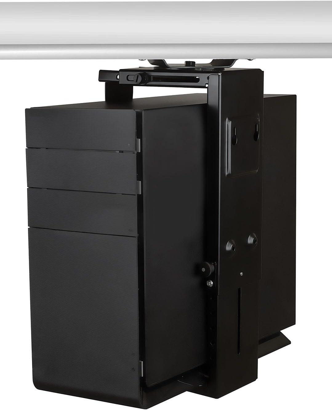 Mount-It Height Adjustable CPU Under Desk Mount Bracket | Computer Tower Wall, Under Counter Holder