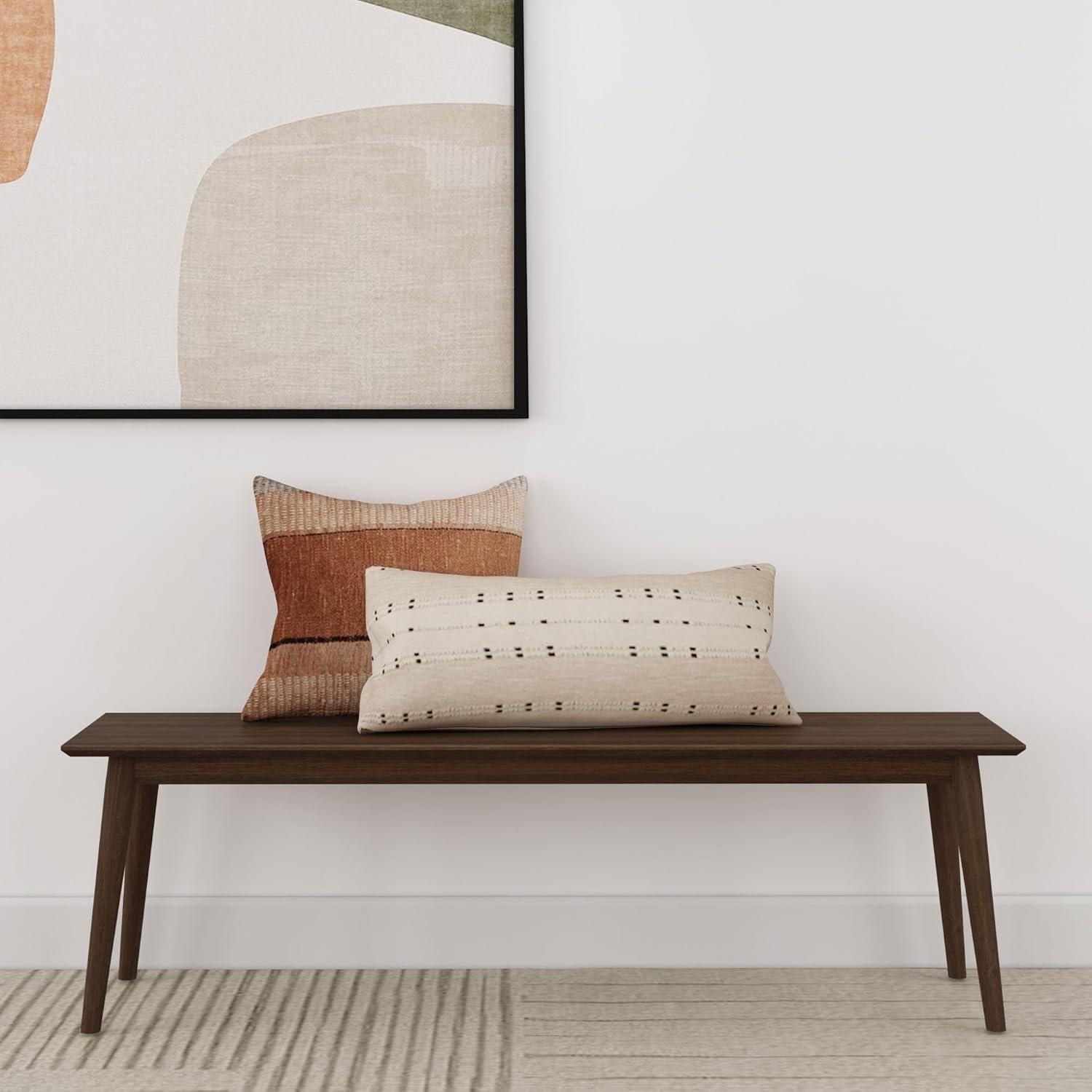 Plank+Beam 48" Mid Century Modern Dining Table, Solid Wood Kitchen & Dining Room Table for 4, Minimalist Table for Dining Room, Walnut