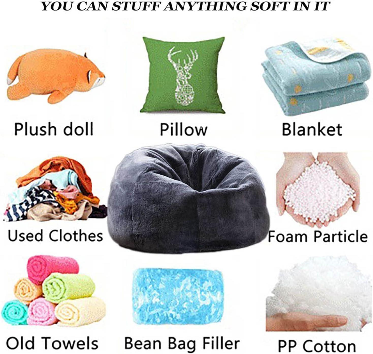 Giant Sherpa Bean Bag Chair Cover, Ultra Soft Bean Bag Bed (No Filler, Cover only), Large Round Soft Fluffy for Adults, Machine Washable Big Size Bean Bag Covers