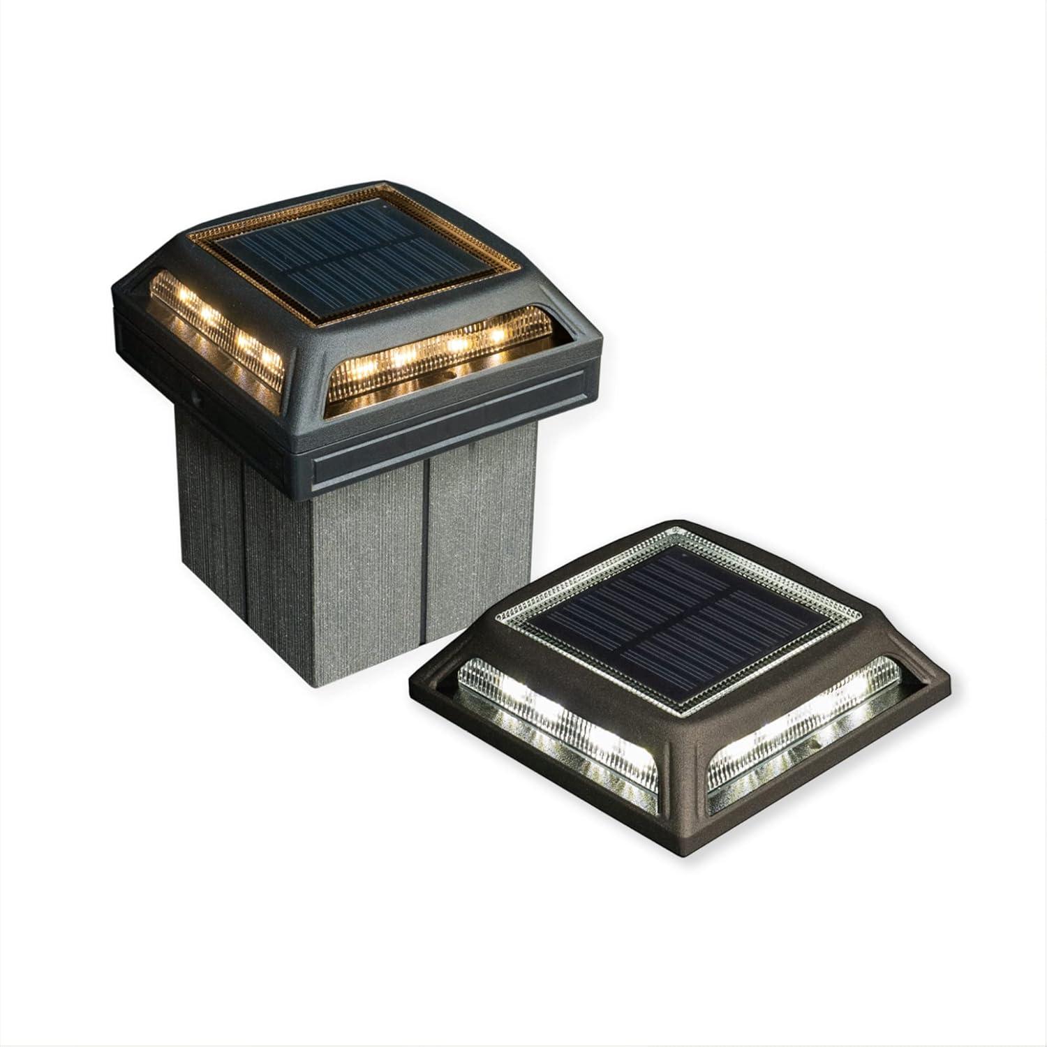 Classy Caps Sld505b Muskoka 4-3/4" Square Selectable Color Temperature Led Solar Post Cap