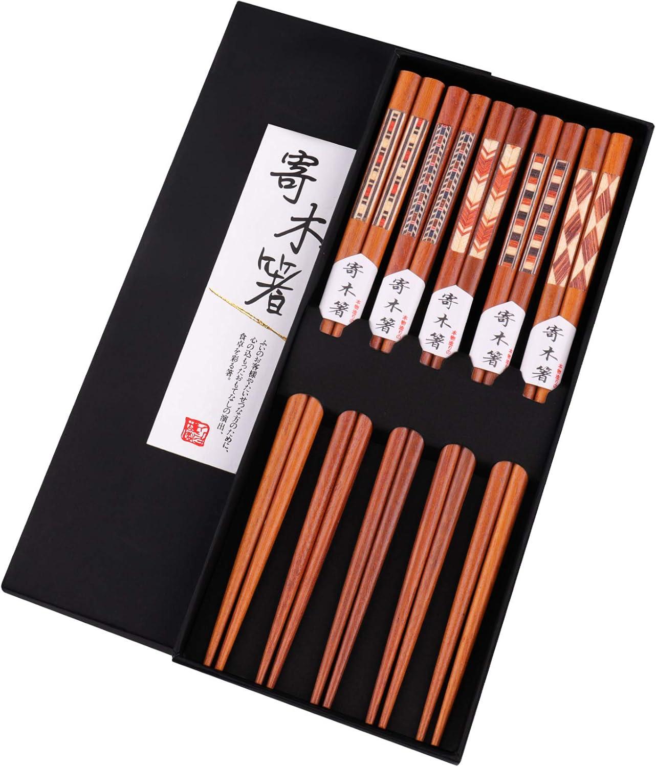 Clearance! Jklop Reusable Chopsticks Japanese Natural Wooden Classic Style Pairs Lightweight Hand Carved Sticks 8.8 Inch 22.5Cm Gift Set Tableware Kitchen Gadgets Khaki Wood Best Sale!