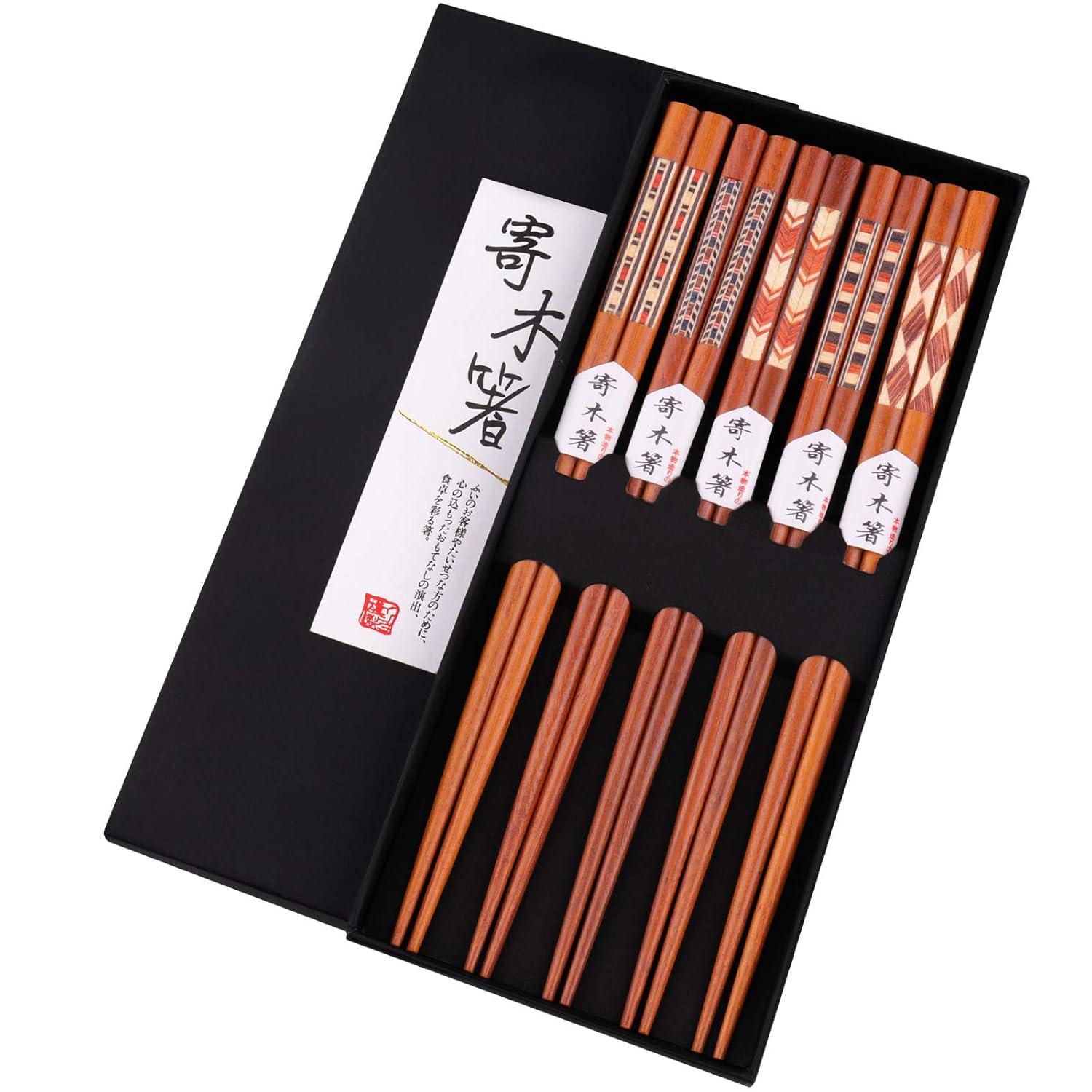 Clearance! Jklop Reusable Chopsticks Japanese Natural Wooden Classic Style Pairs Lightweight Hand Carved Sticks 8.8 Inch 22.5Cm Gift Set Tableware Kitchen Gadgets Khaki Wood Best Sale!