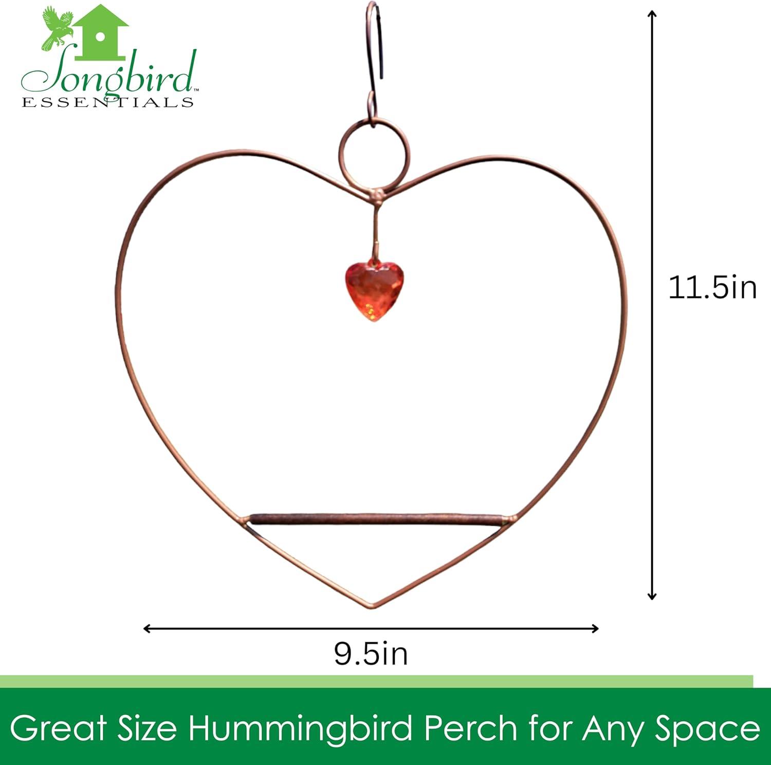 Songbird Essentials Hummingbird Swing for Hummingbird Feeder Copper Heart Metal