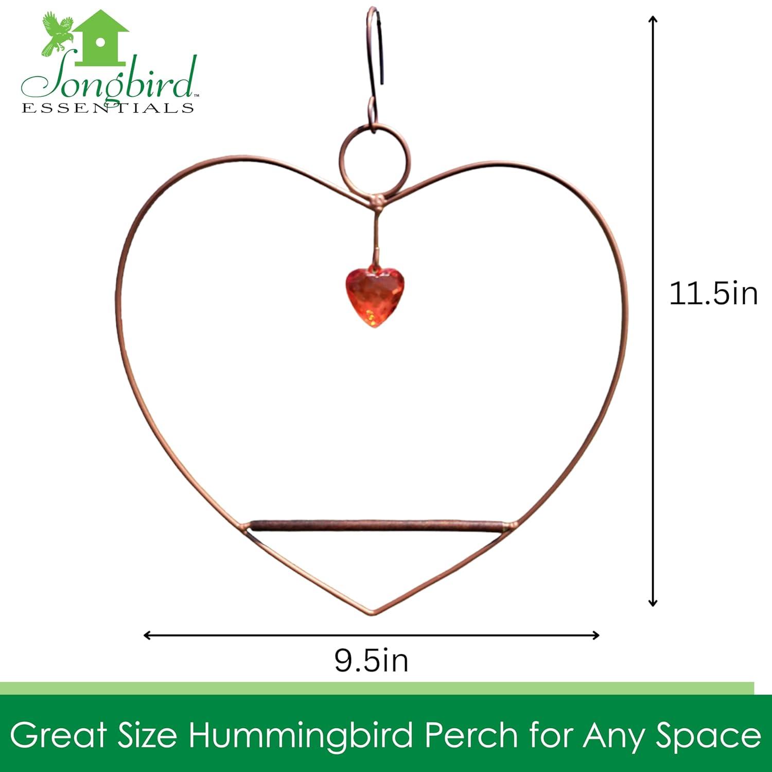 Songbird Essentials Hummingbird Swing for Hummingbird Feeder Copper Heart Metal