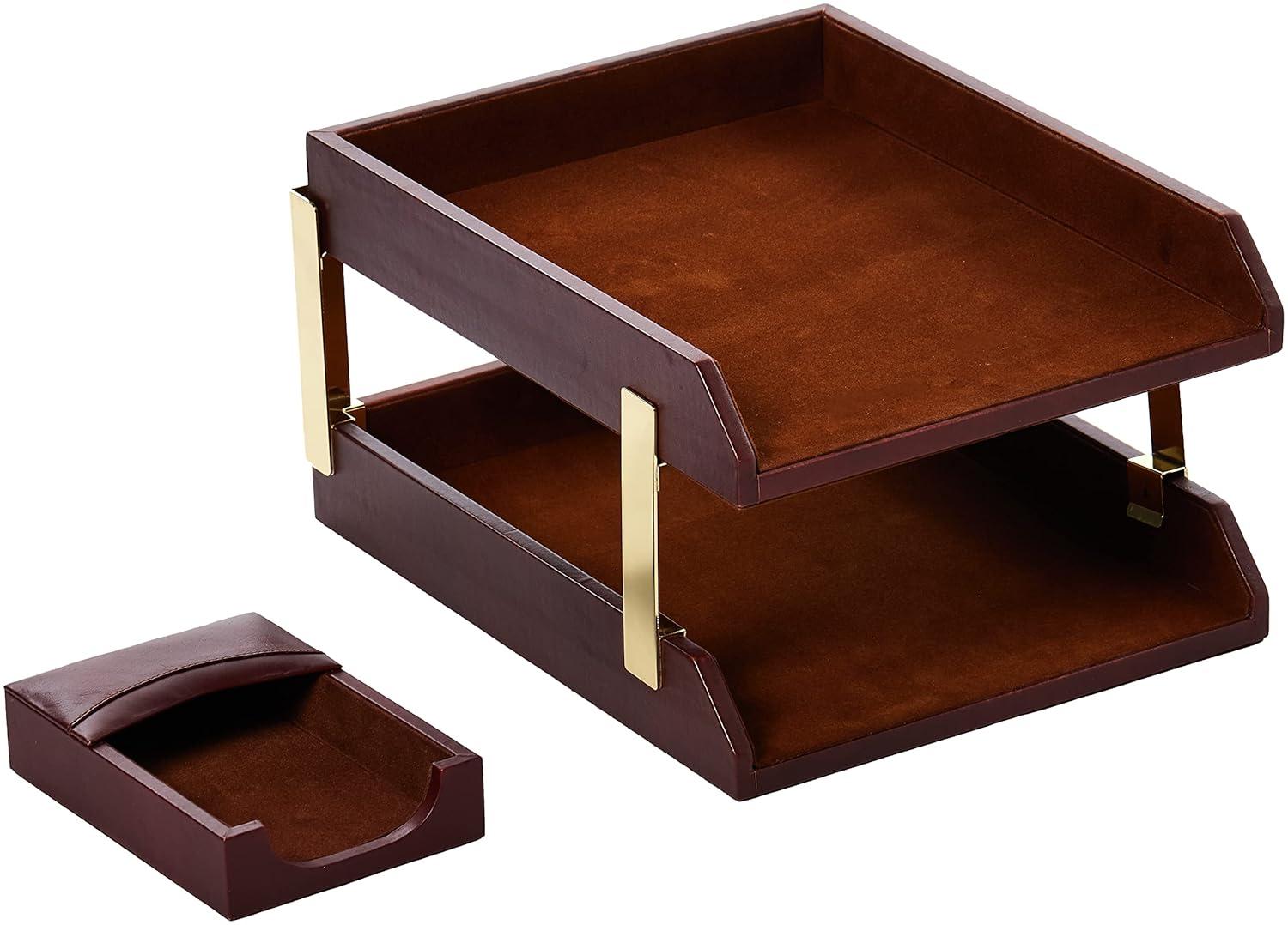 Dacasso Leather Desk Organizer Set