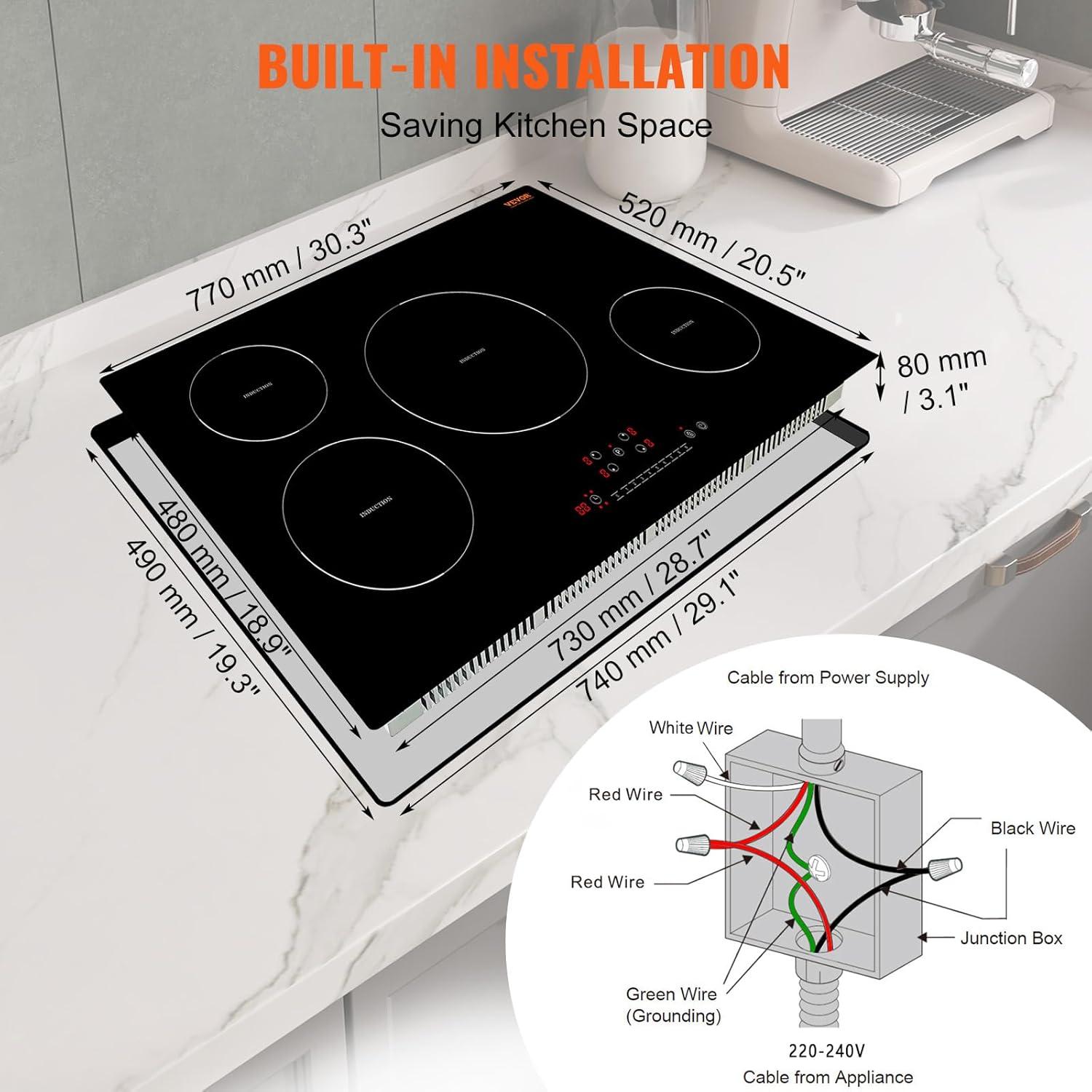 VEVOR 30" 4 Burner Induction Cooktop