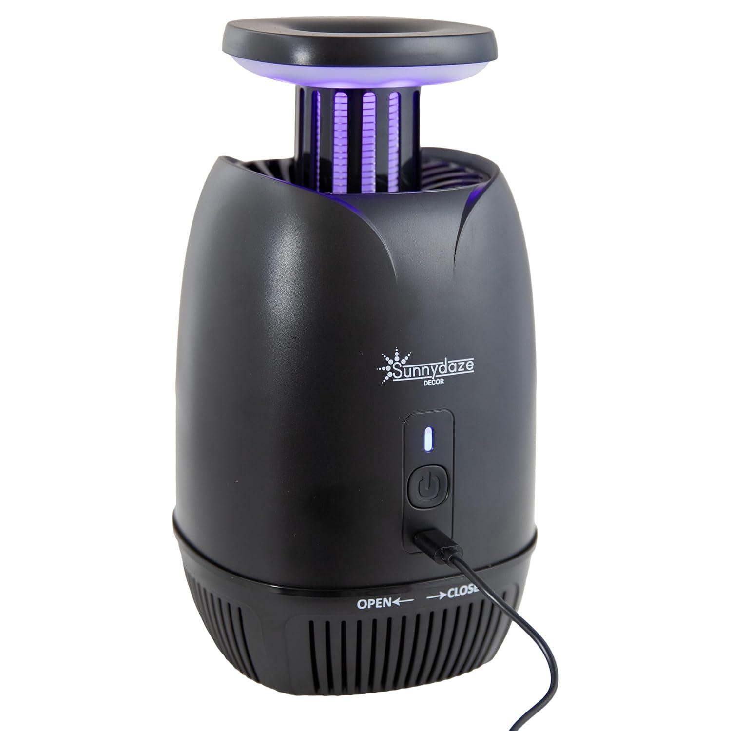 SunnyDaze Decor Tabletop Bug Zapper with Violet Light and Built-In Fan