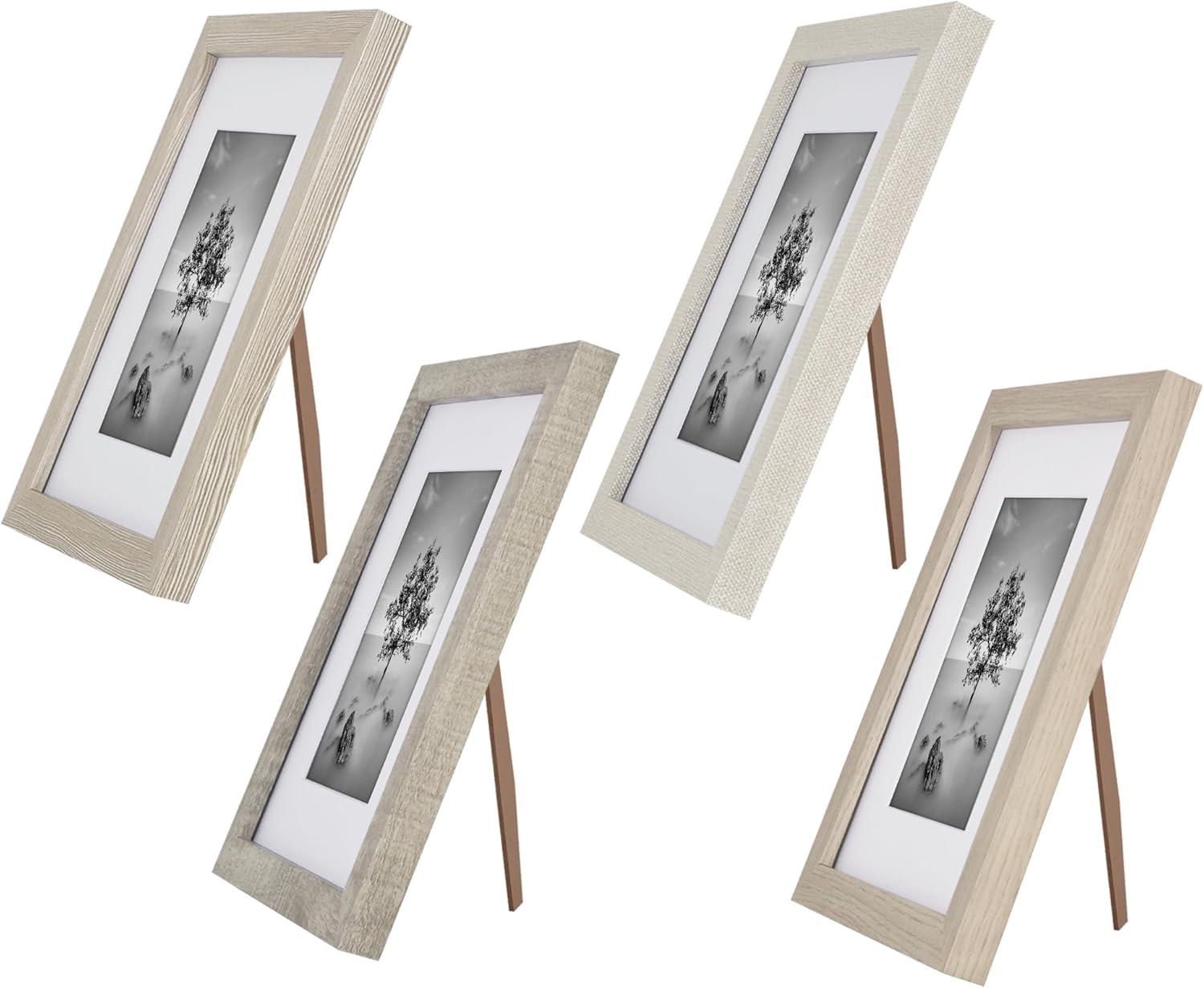 Americanflat Picture Frame Set With Mat - Perfect for Farmhouse Decor - 4 Pack