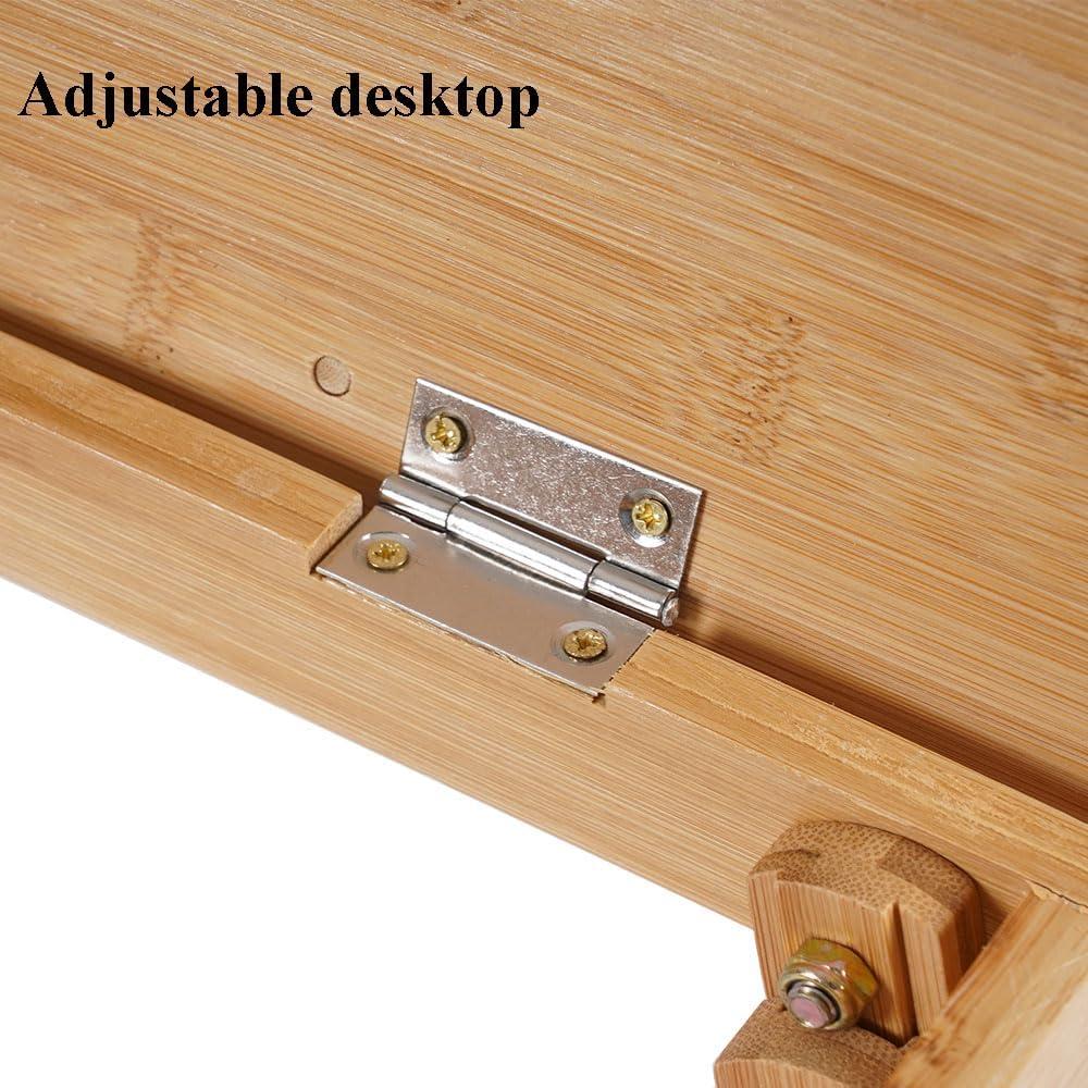Bamboo Foldable Lap Desks for Laptop, Portable Bed Tray Table, Working,Snack Tray Breakfast Tray Bed Table Drawing Table