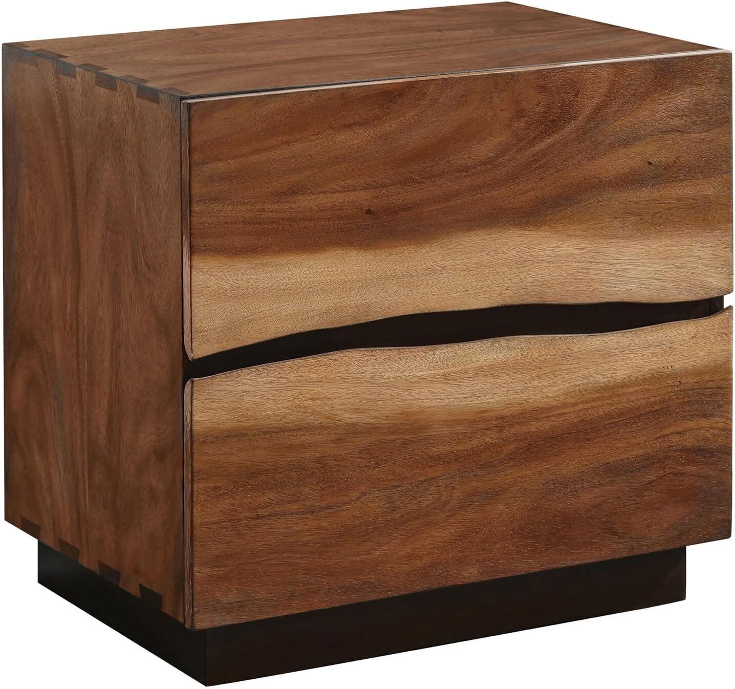 Smokey Walnut and Coffee Bean 2-Drawer Nightstand